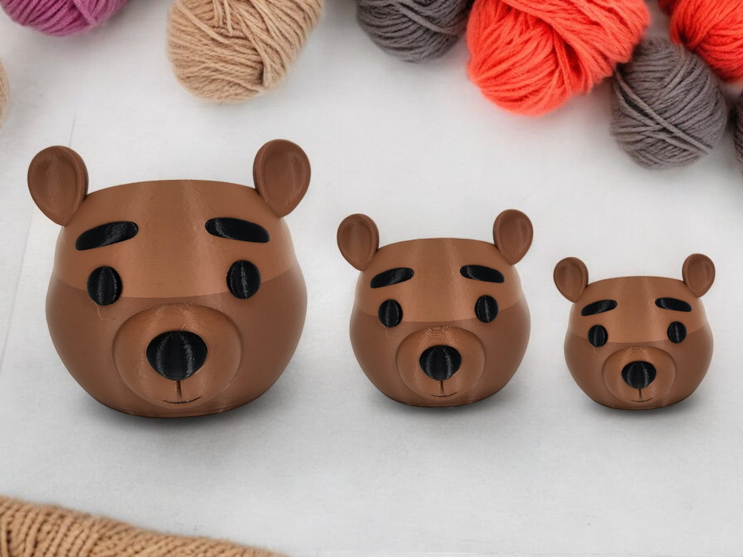 Bear Shaped Yarn Bowl - 3D Printed Knitting & Crochet Accessory, Cute Yarn Holder for Crafters