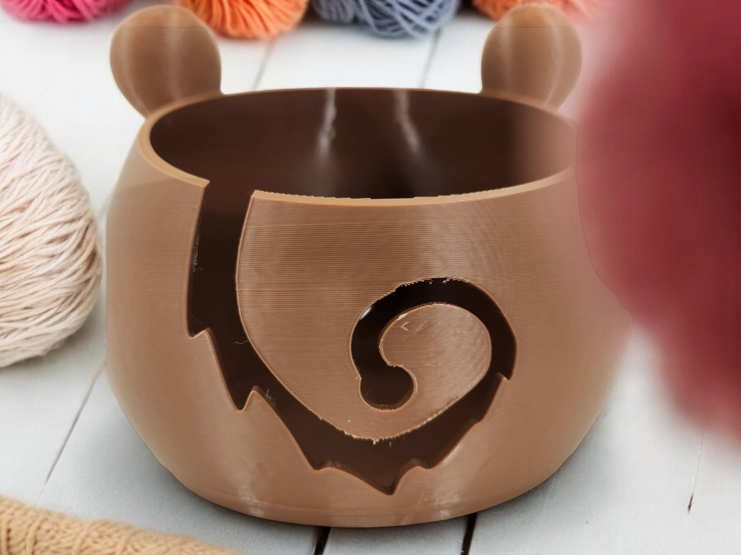 Bear Shaped Yarn Bowl - 3D Printed Knitting & Crochet Accessory, Cute Yarn Holder for Crafters