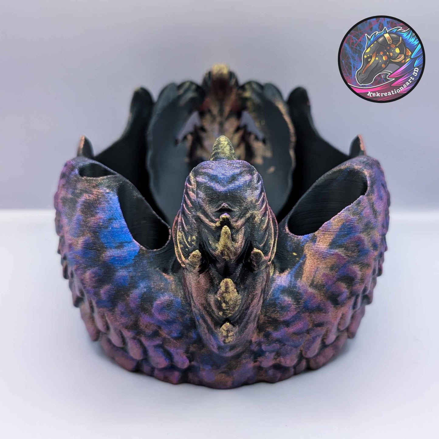 Phoenix Yarn Bowl - Fantasy-Inspired 3D Printed Yarn Holder with Tool Holes, Firebird Knitting Accessory