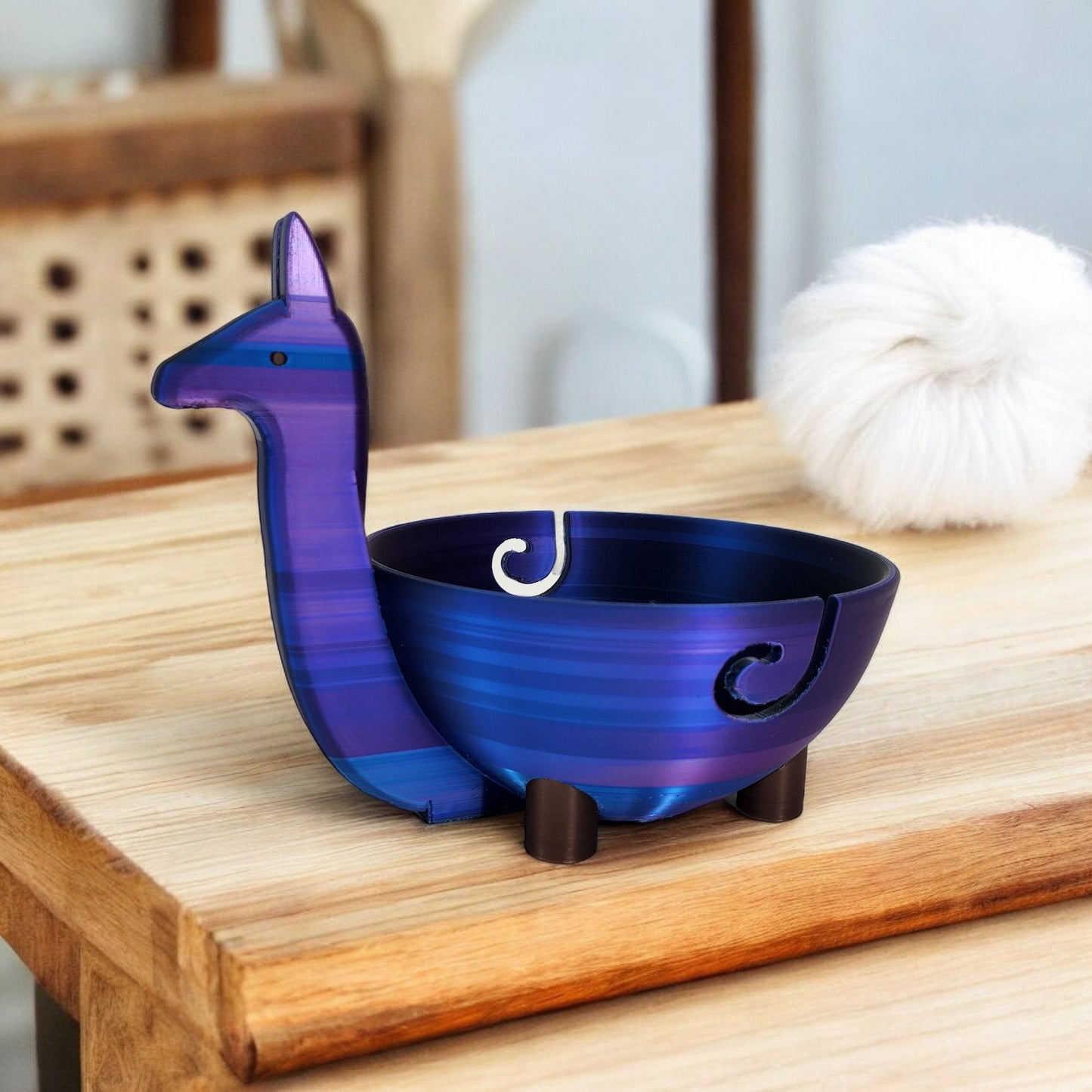 Llama Yarn Bowl Unique 3D Printed Holder - Quirky Knitting and Crochet Organizer