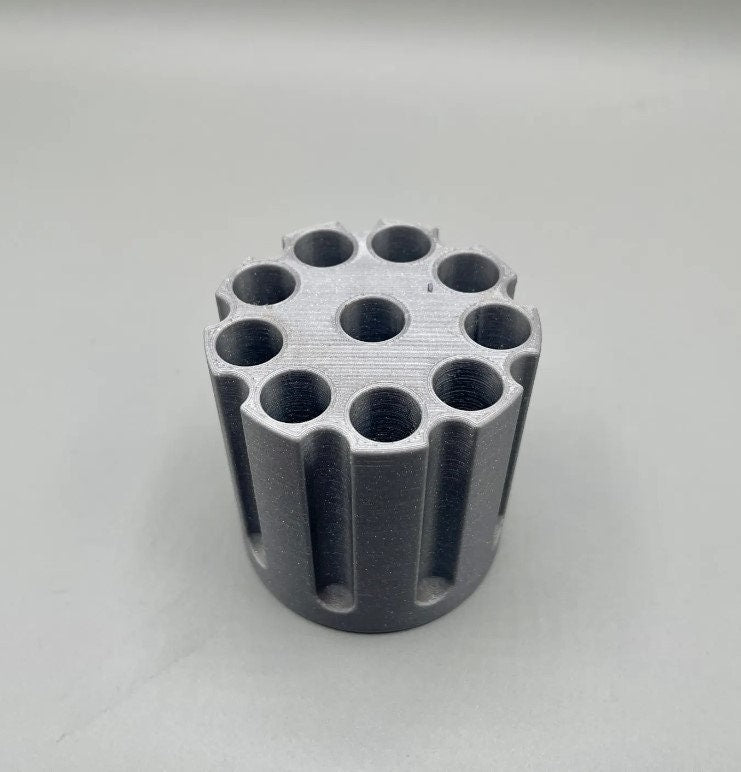 3D Printed Revolver Cylinder Pen, Pencil & Toothbrush Holder - Unique Desktop Decor Accessory, Fun Gift for Gun Lovers