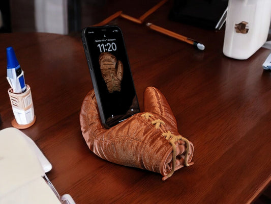 Boxing Glove Phone Holder - 3D Printed Smartphone Stand, Desk Organizer for Home Office, Video Calls and Streaming