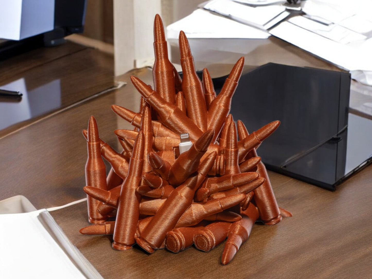 Shot Gun Shells Phone Holder | 3D Printed Unique Desktop Accessory & Gift for Gun Lovers