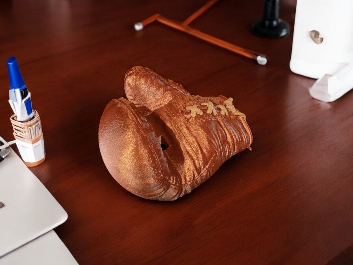 Boxing Glove Phone Holder - 3D Printed Smartphone Stand, Desk Organizer for Home Office, Video Calls and Streaming