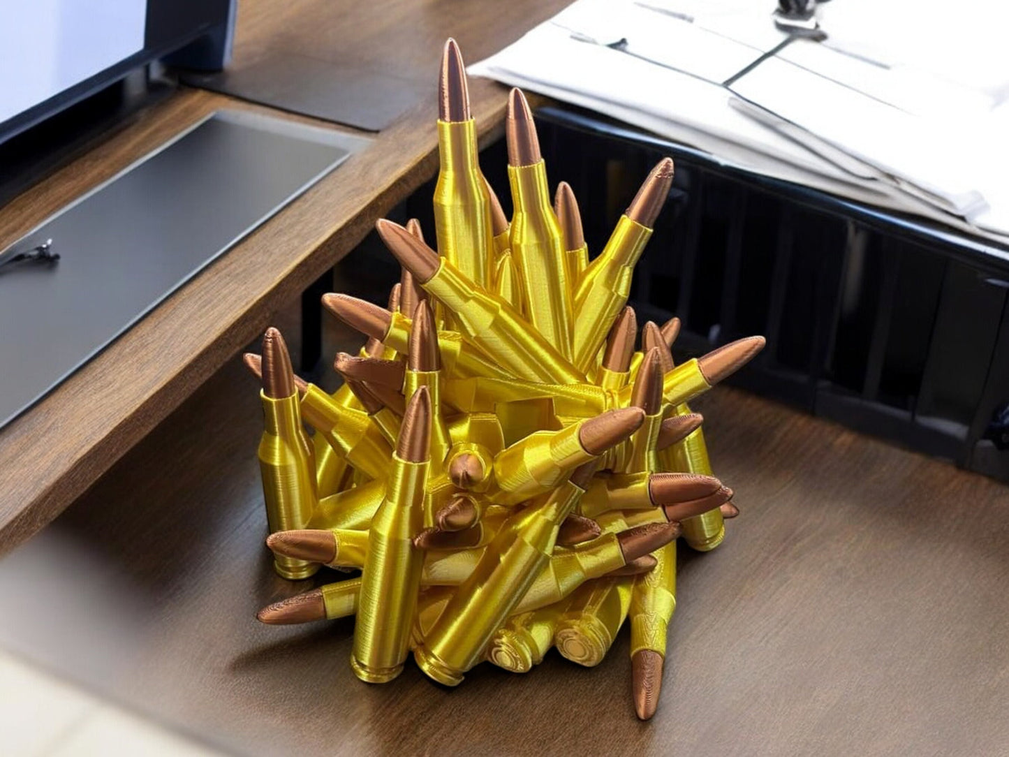 Shot Gun Shells Phone Holder | 3D Printed Unique Desktop Accessory & Gift for Gun Lovers