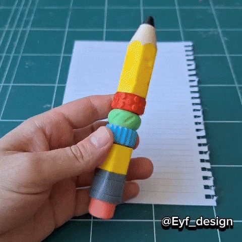 3D Printed Ink Pen | Fun Back-to-School Fidget Toy, Press & Spin, Creative Doodling, Perfect for Pencil Case!