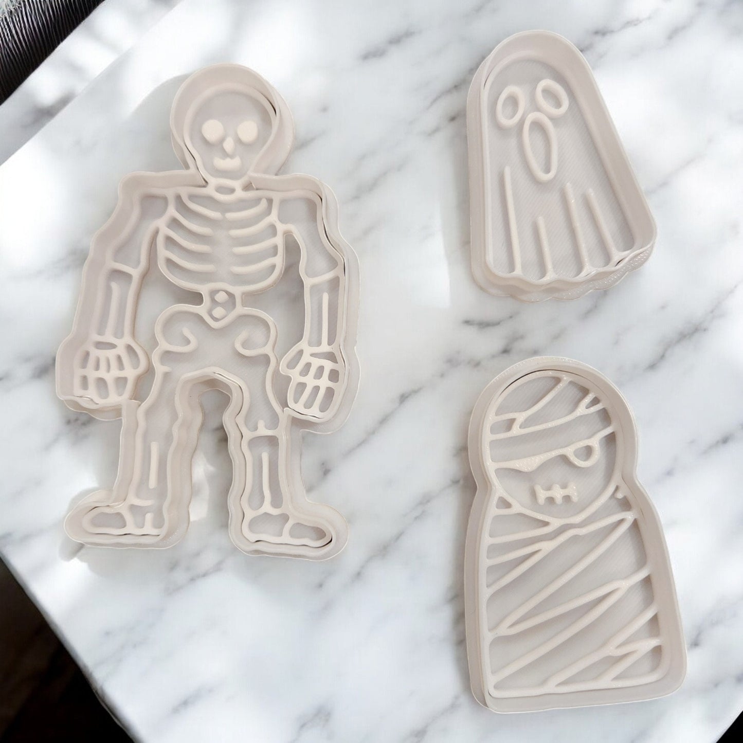 Halloween Cookie Cutters 3D Printed - Pumpkin, Skeleton, Bat, Ghost & Cauldron - Perfect for Baking Festive Treats!