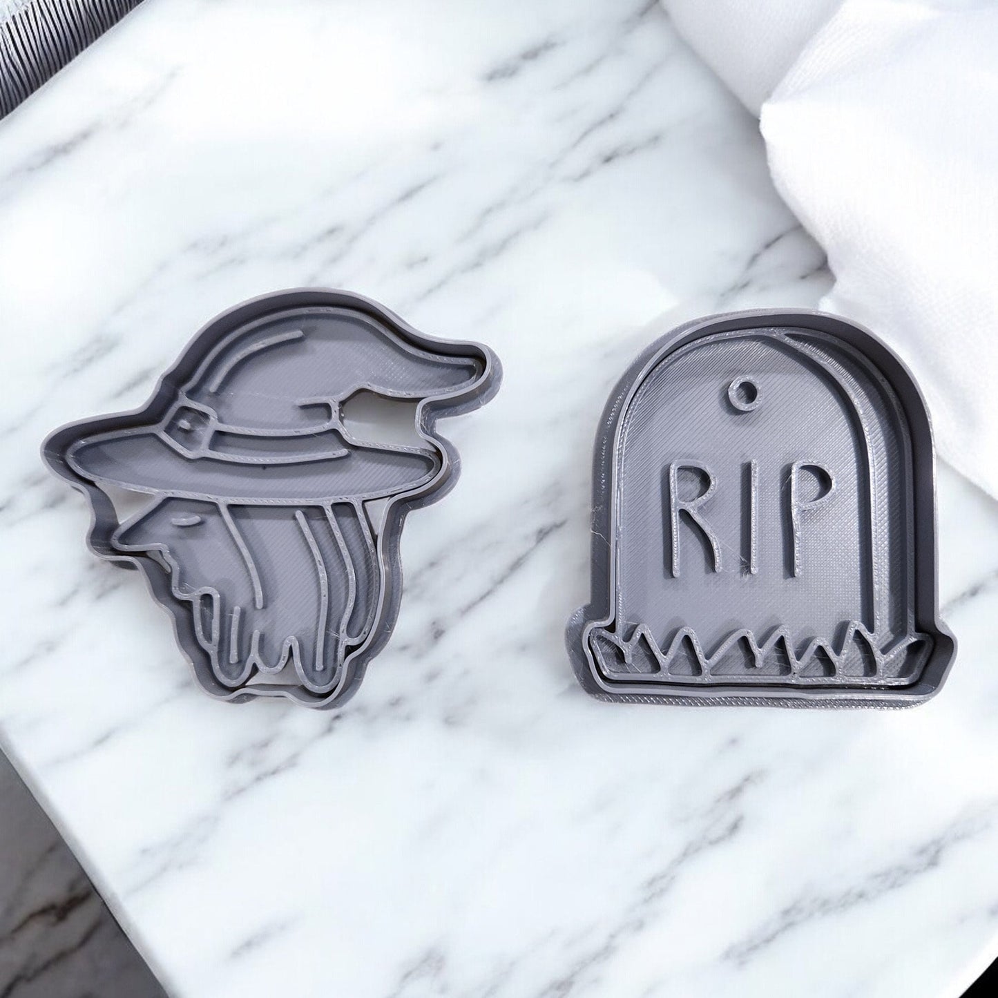 Halloween Cookie Cutters 3D Printed - Pumpkin, Skeleton, Bat, Ghost & Cauldron - Perfect for Baking Festive Treats!