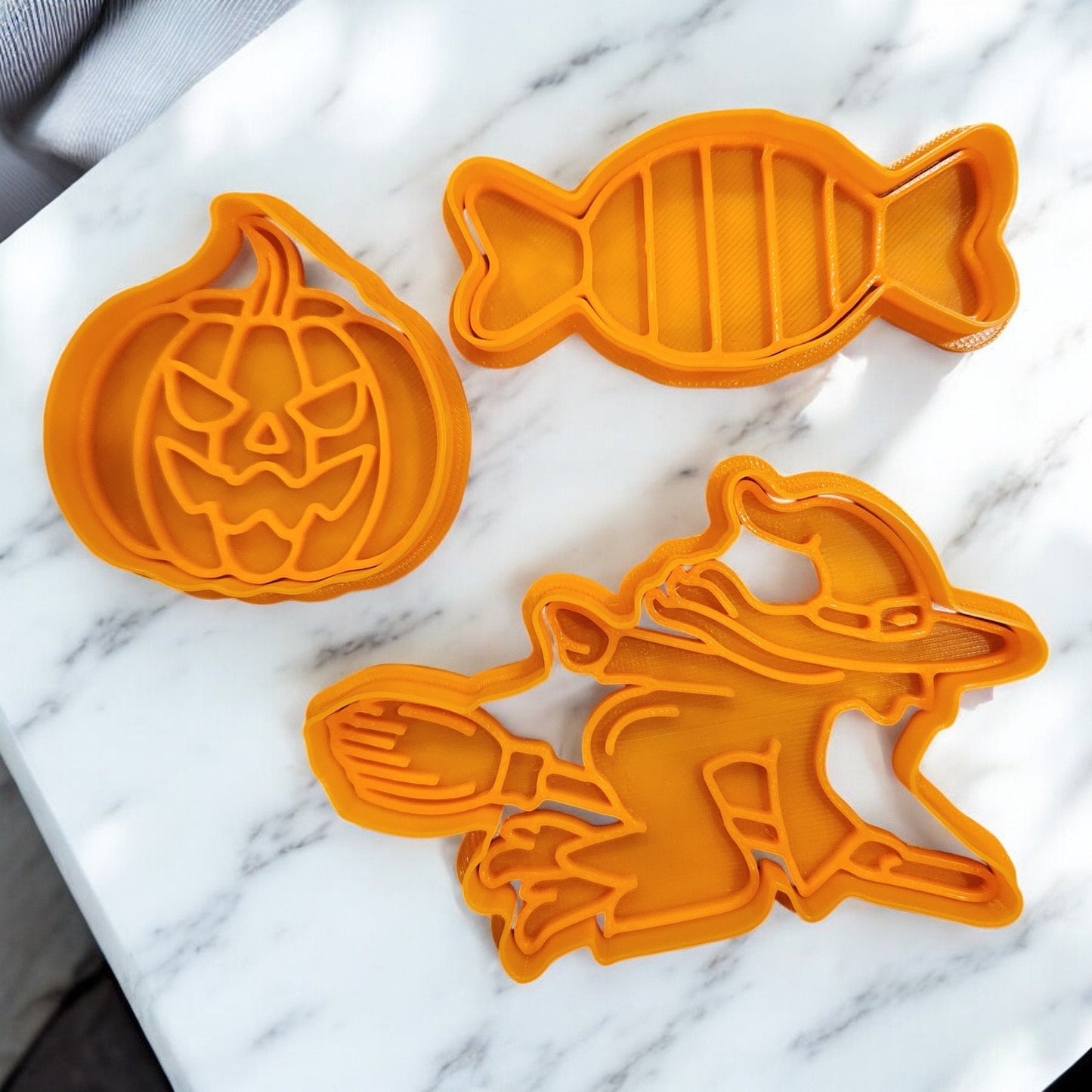 Halloween Cookie Cutters 3D Printed - Pumpkin, Skeleton, Bat, Ghost & Cauldron - Perfect for Baking Festive Treats!