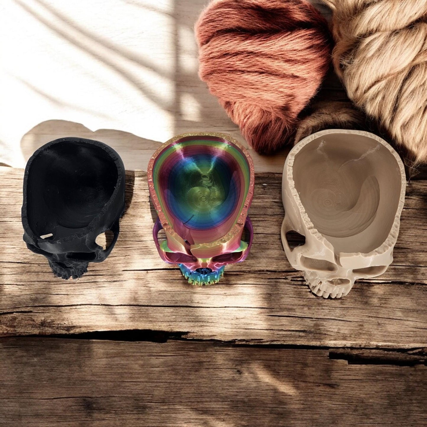 Skull Yarn Bowl | Crocheting & Knitting Accessory | Craft Wool Holder for Spooky Home Decor DIY Gift