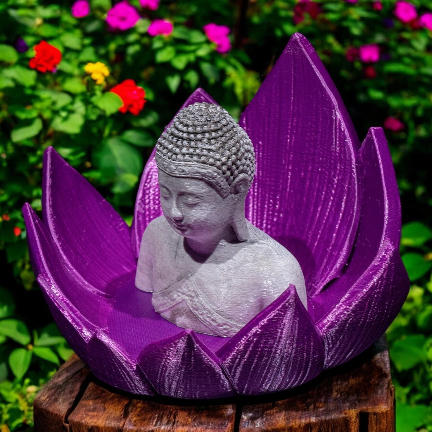 Incense Burner - Buddha in Lotus Flower Backflow Design | Altar Decor Perfect Gifts for Meditation & Relaxation