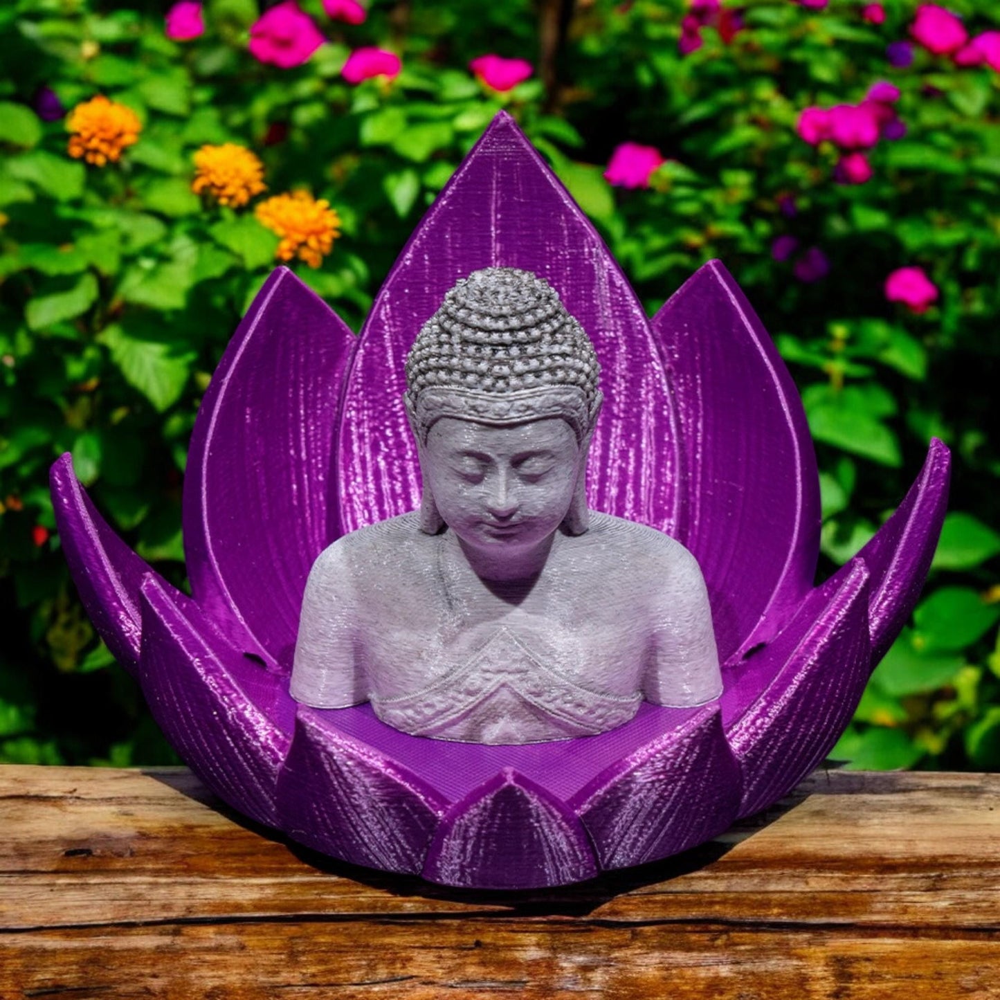 Incense Burner - Buddha in Lotus Flower Backflow Design | Altar Decor Perfect Gifts for Meditation & Relaxation