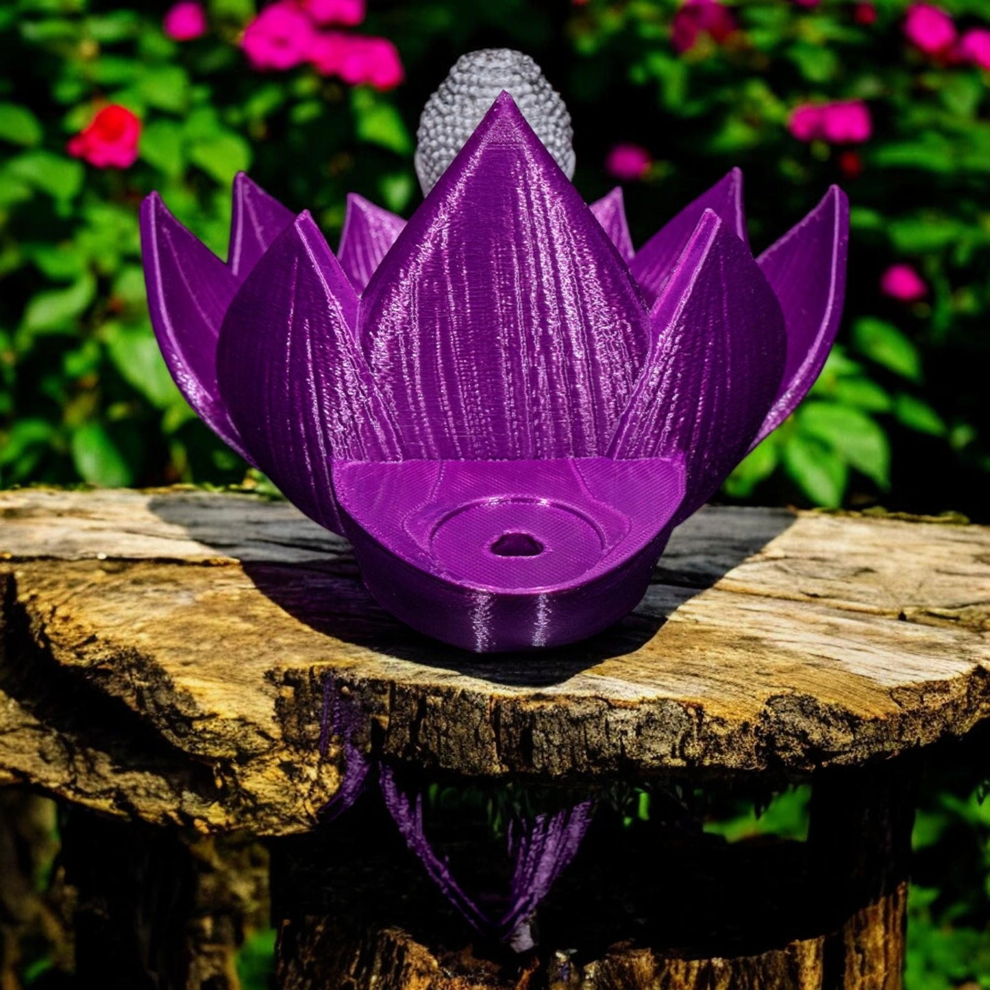 Incense Burner - Buddha in Lotus Flower Backflow Design | Altar Decor Perfect Gifts for Meditation & Relaxation