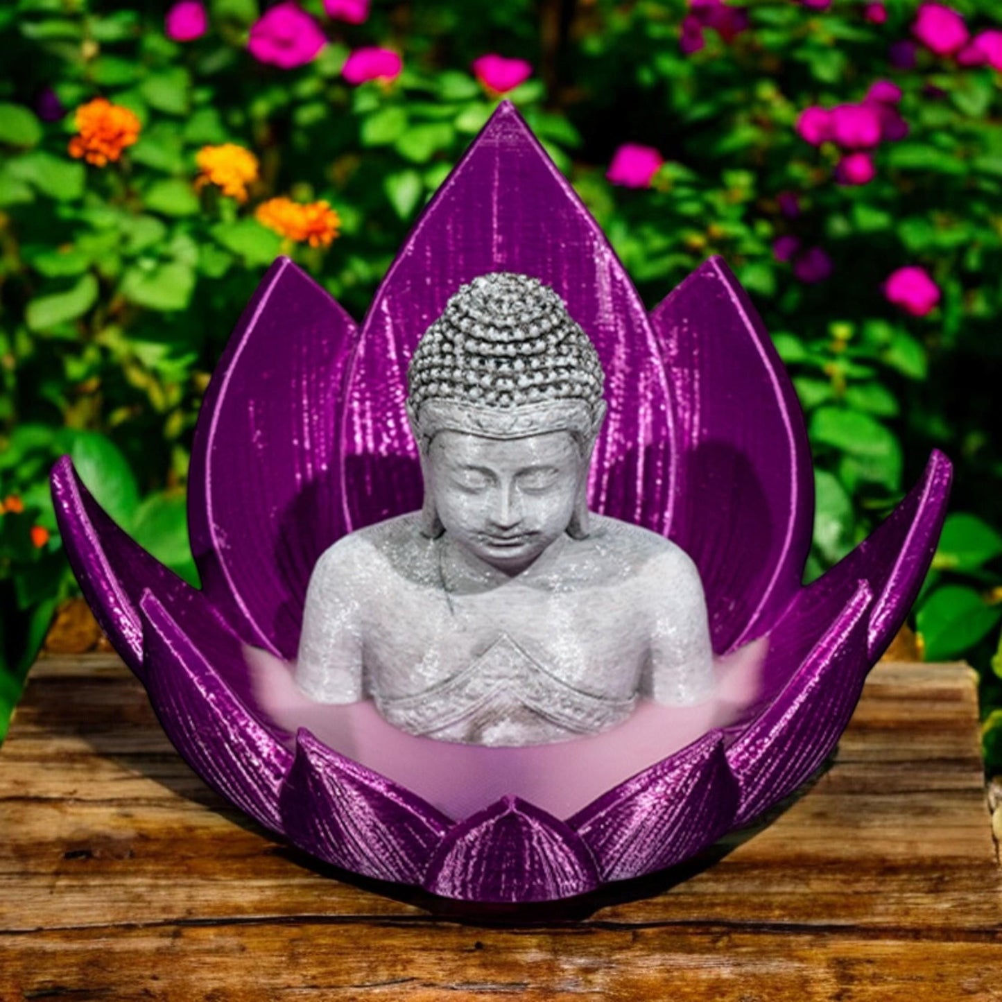 Incense Burner - Buddha in Lotus Flower Backflow Design | Altar Decor Perfect Gifts for Meditation & Relaxation
