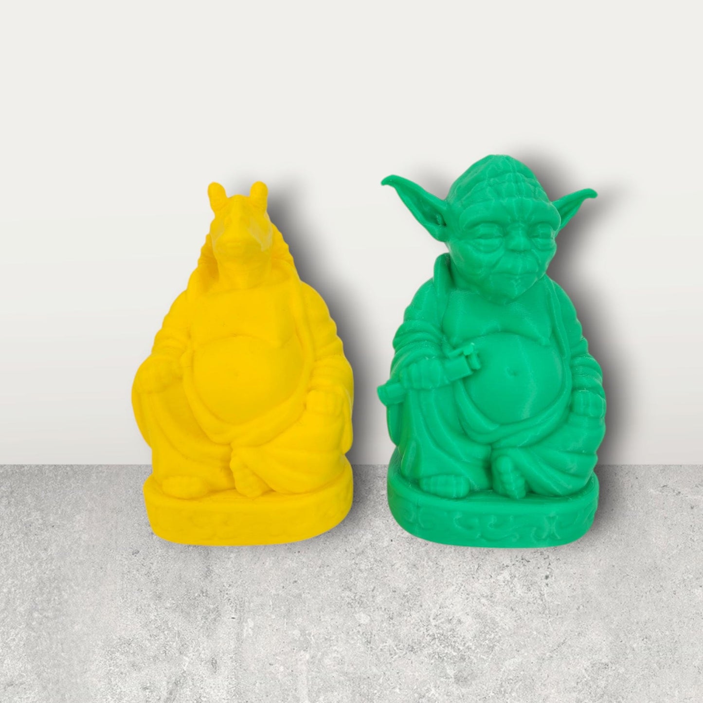 Star Wars Inspired Laughing Buddha Bust - 3D Printed Customizable Character | Any Model & Color | Fun Mashup Decor | Unique Gift Idea