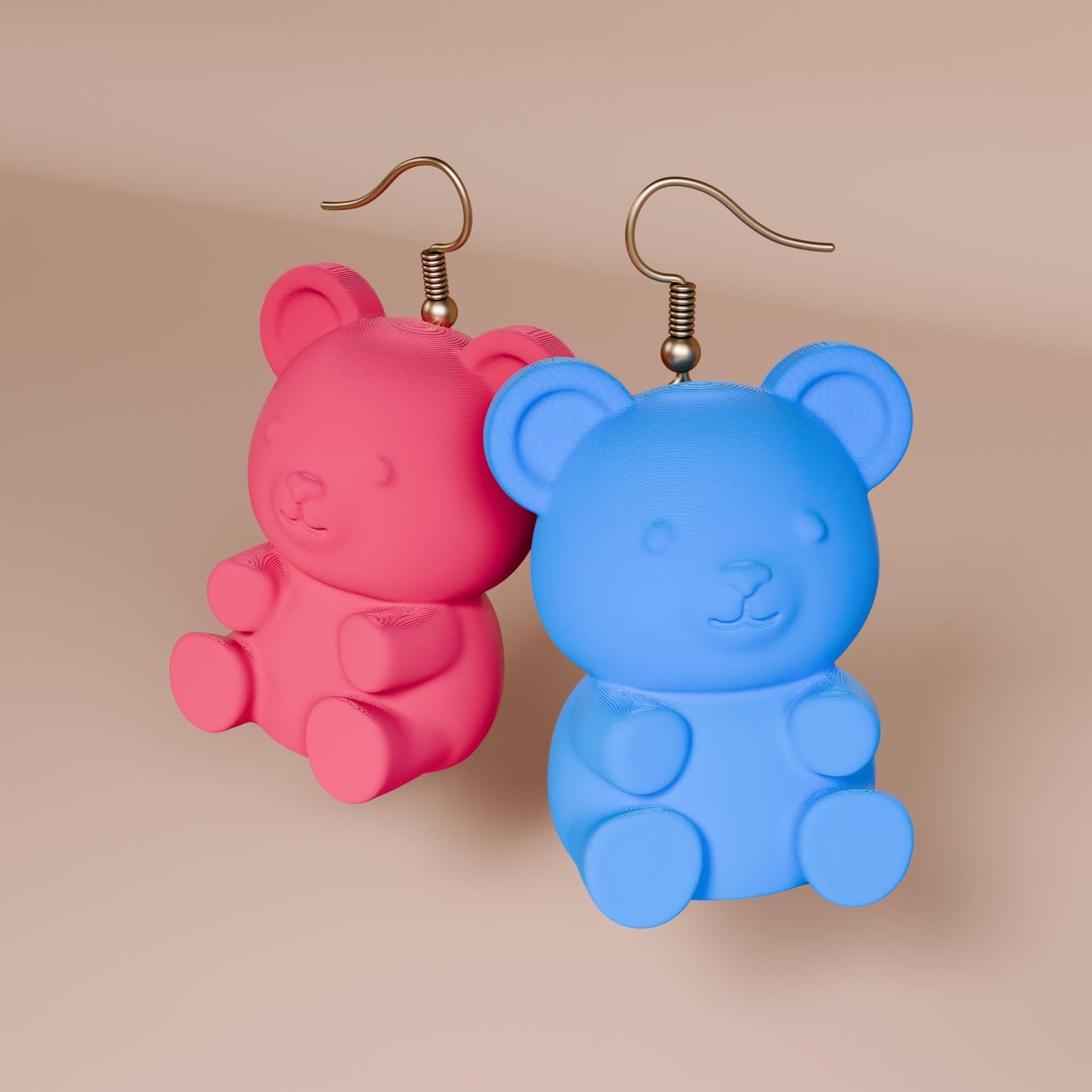 Fun Gummy Bear Earrings 3D Printed Jewelry for Unique Style & Gifts, Colorful Craft Accessories, Perfect for Friends