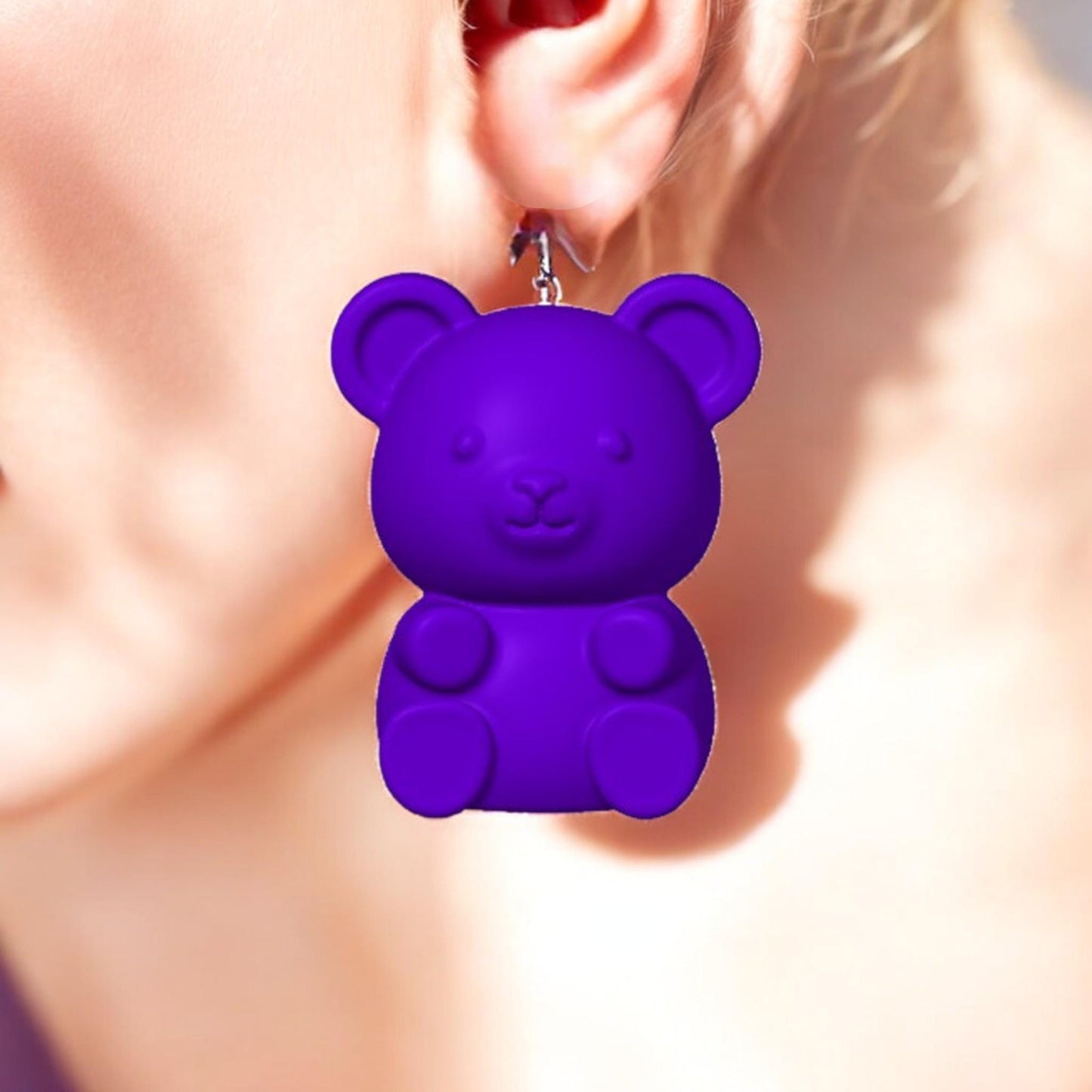 Fun Gummy Bear Earrings 3D Printed Jewelry for Unique Style & Gifts, Colorful Craft Accessories, Perfect for Friends