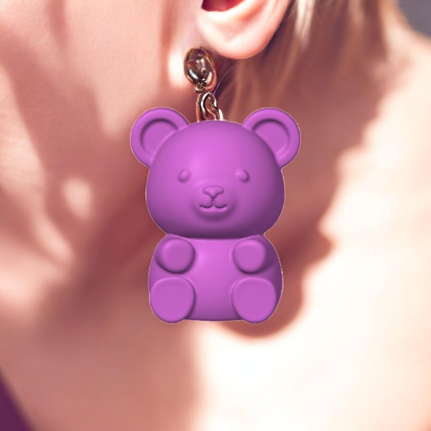 Fun Gummy Bear Earrings 3D Printed Jewelry for Unique Style & Gifts, Colorful Craft Accessories, Perfect for Friends