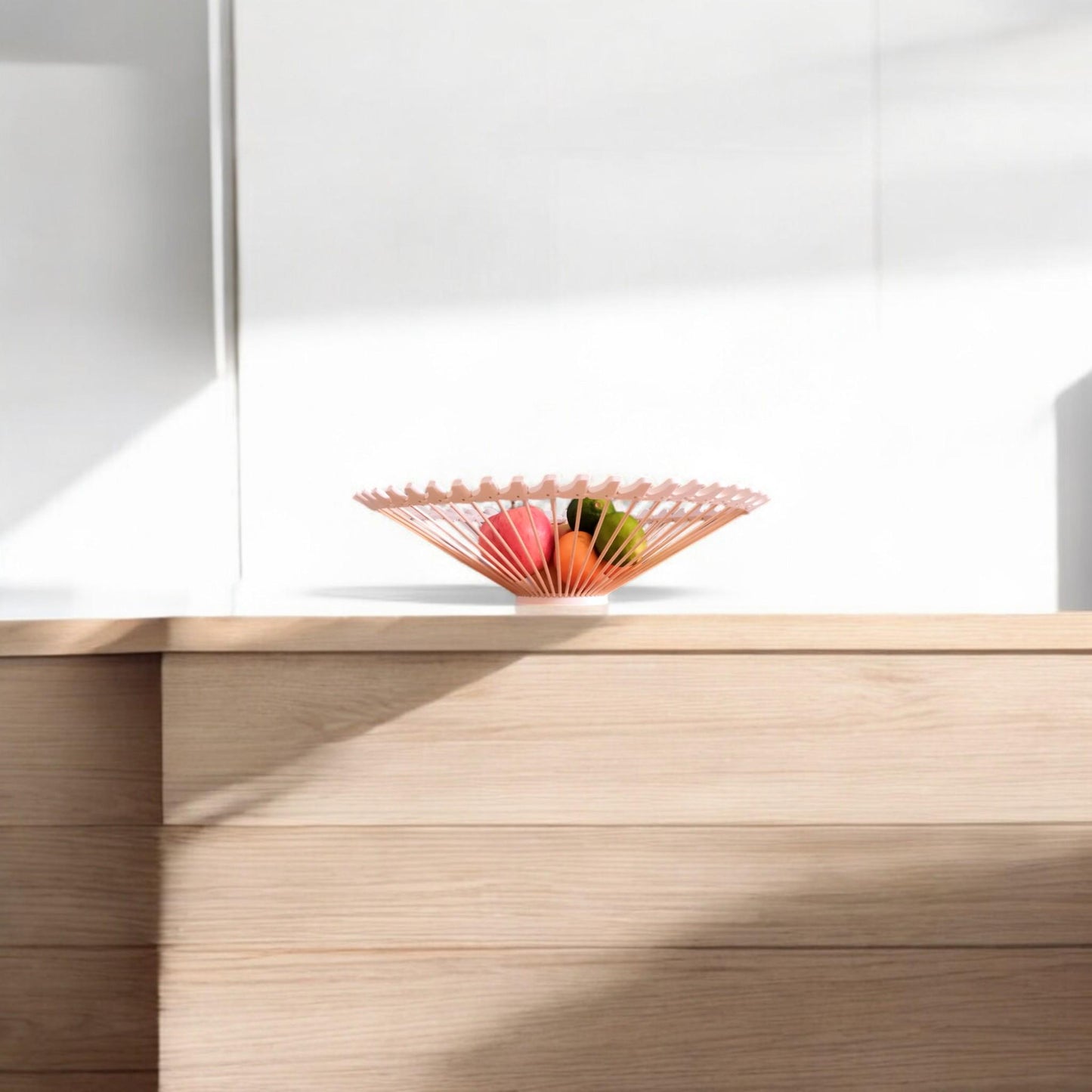 Handcrafted Art Deco Style 3D Printed Bowl | Unique Home Decor Piece with Wooden Skewers, Decoration Wooden Skewer Fruit Bowl Sun