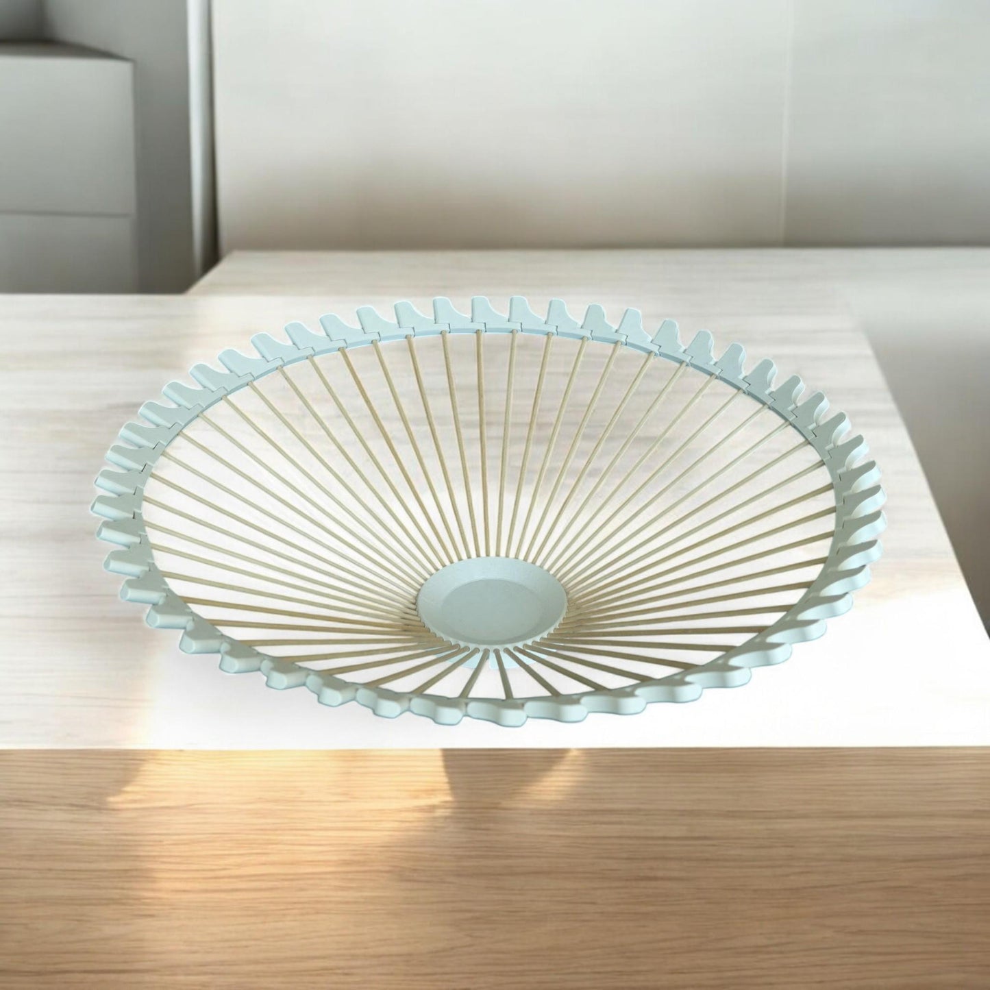Handcrafted Art Deco Style 3D Printed Bowl | Unique Home Decor Piece with Wooden Skewers, Decoration Wooden Skewer Fruit Bowl Sun