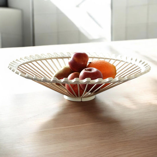 Handcrafted Art Deco Style 3D Printed Bowl | Unique Home Decor Piece with Wooden Skewers, Decoration Wooden Skewer Fruit Bowl Sun