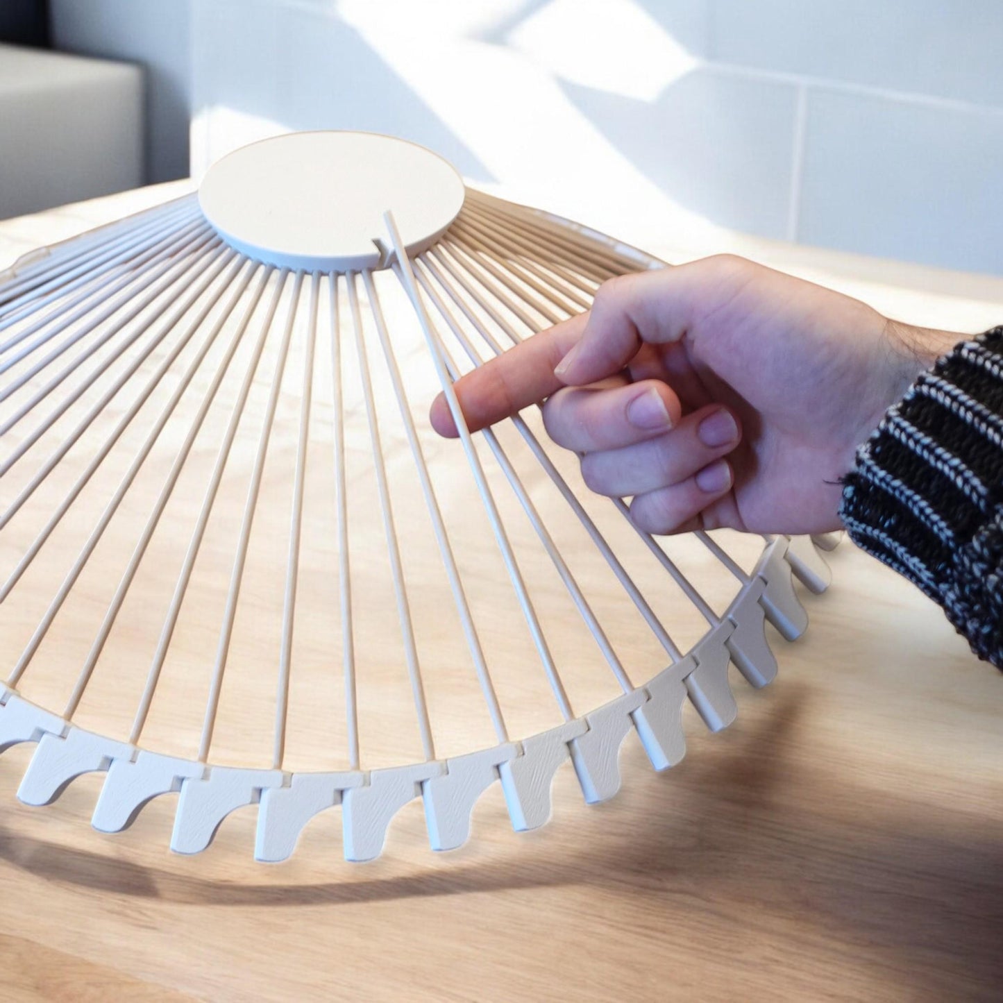 Handcrafted Art Deco Style 3D Printed Bowl | Unique Home Decor Piece with Wooden Skewers, Decoration Wooden Skewer Fruit Bowl Sun