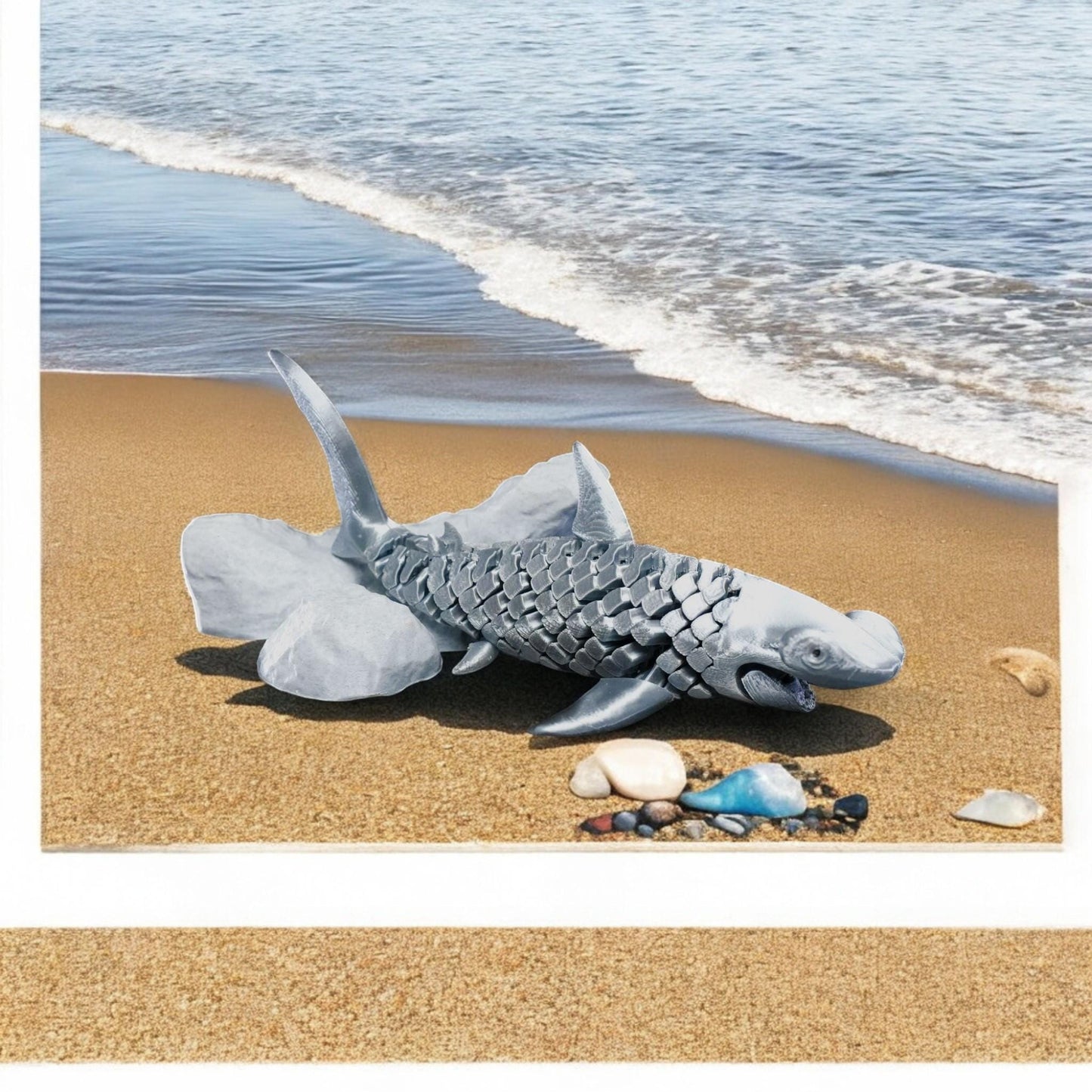 Hammerhead Fish Fidget Toy - Unique 3D Printed Articulated Ocean Desk Toy - Colorful Educational Gift for All Ages