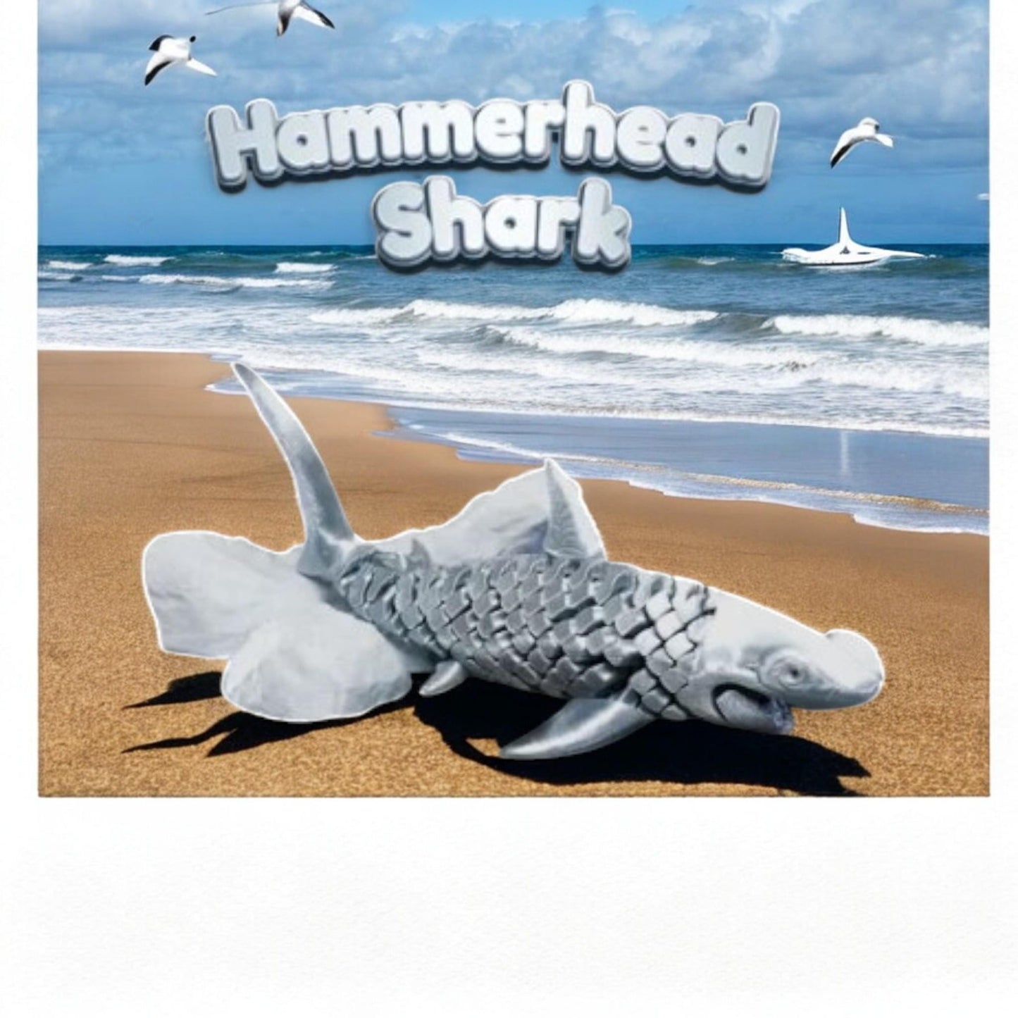 Hammerhead Fish Fidget Toy - Unique 3D Printed Articulated Ocean Desk Toy - Colorful Educational Gift for All Ages