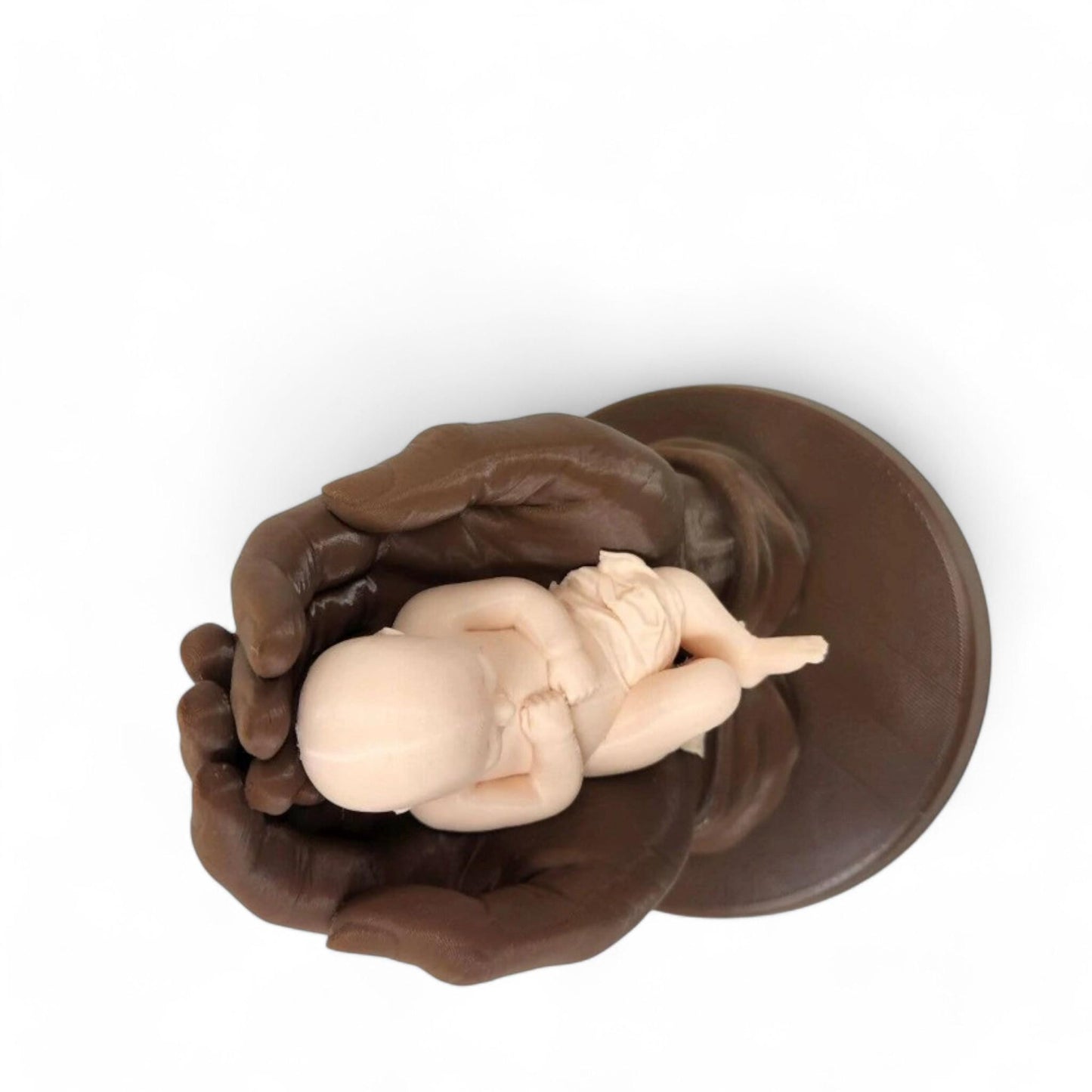 Jesus Holding Baby 3D Printed Praying Hands Keepsake Figurine - Inspirational Religious Gift & Decor, 7" Unique Design