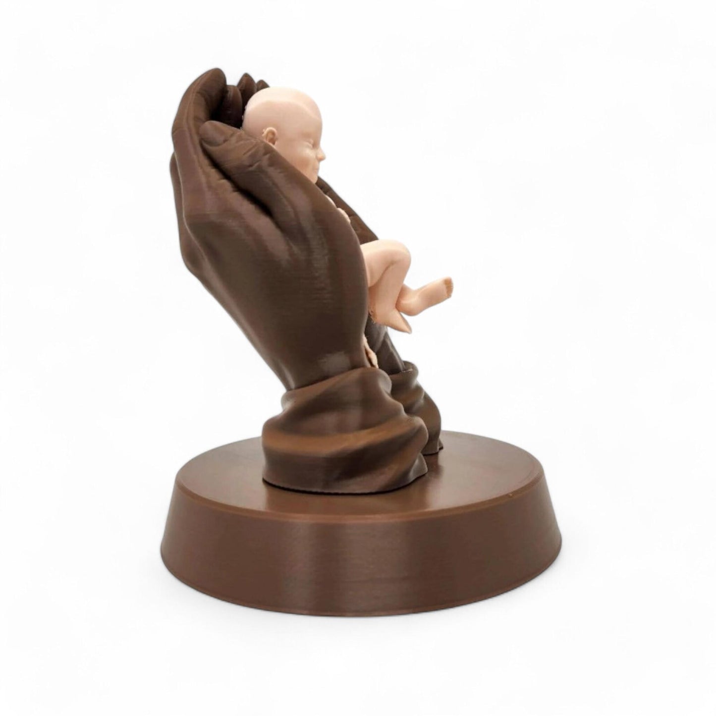 Jesus Holding Baby 3D Printed Praying Hands Keepsake Figurine - Inspirational Religious Gift & Decor, 7" Unique Design