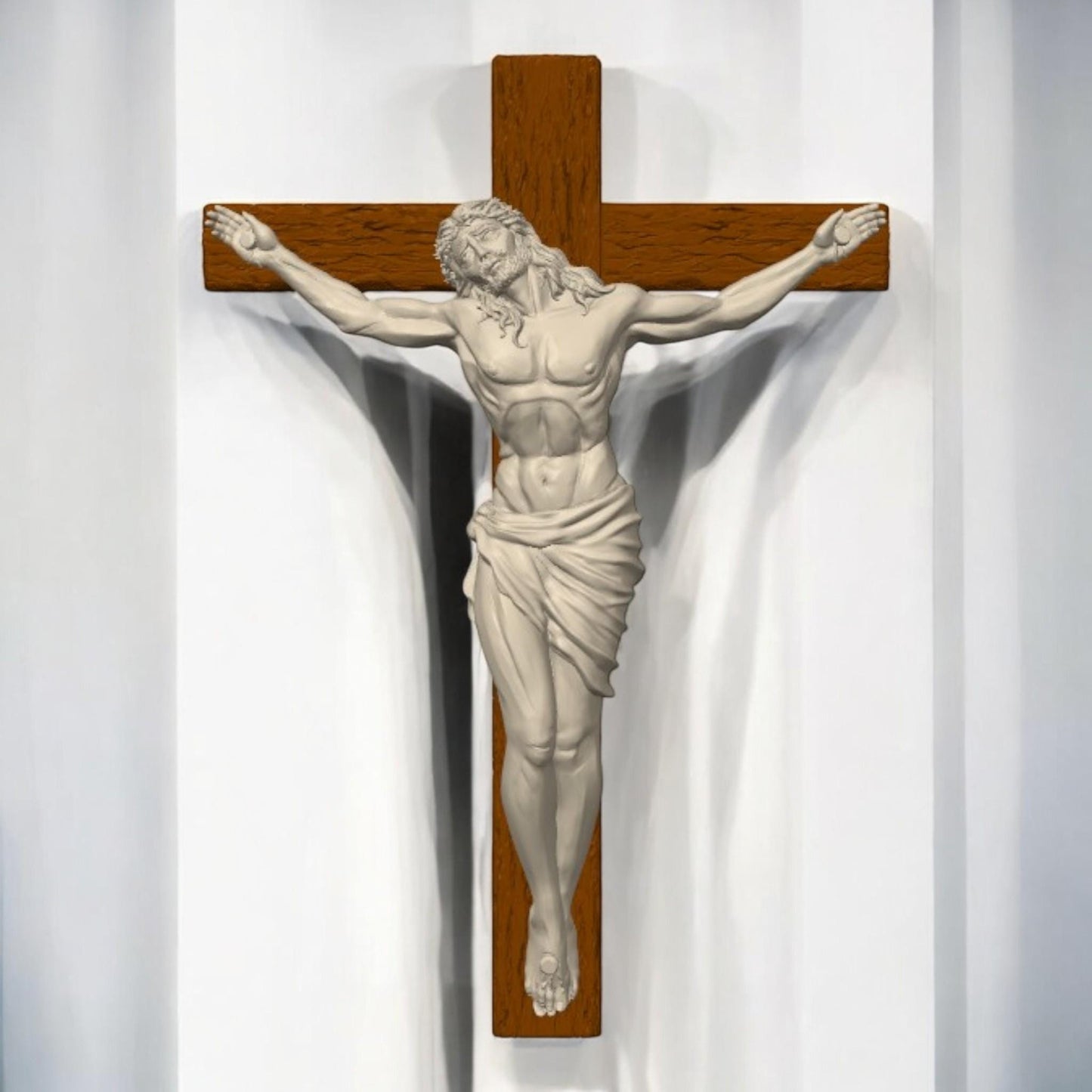 Crucifixion of Jesus Wall Sculpture Decor - Savior Christian Art, Faith Inspired Home Hanging, Religious Gift for Believers