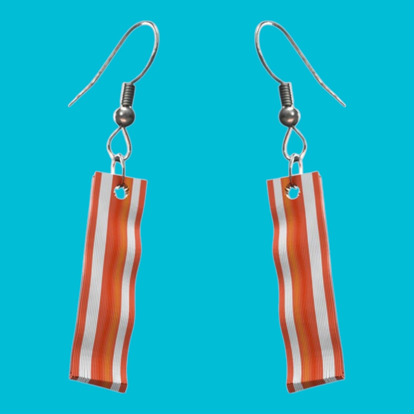 Bacon and Eggs Earrings, Funny Food Dangle Jewelry for Foodie Lover Gift , Quirky Breakfast Accessories, Mismatched Earrings
