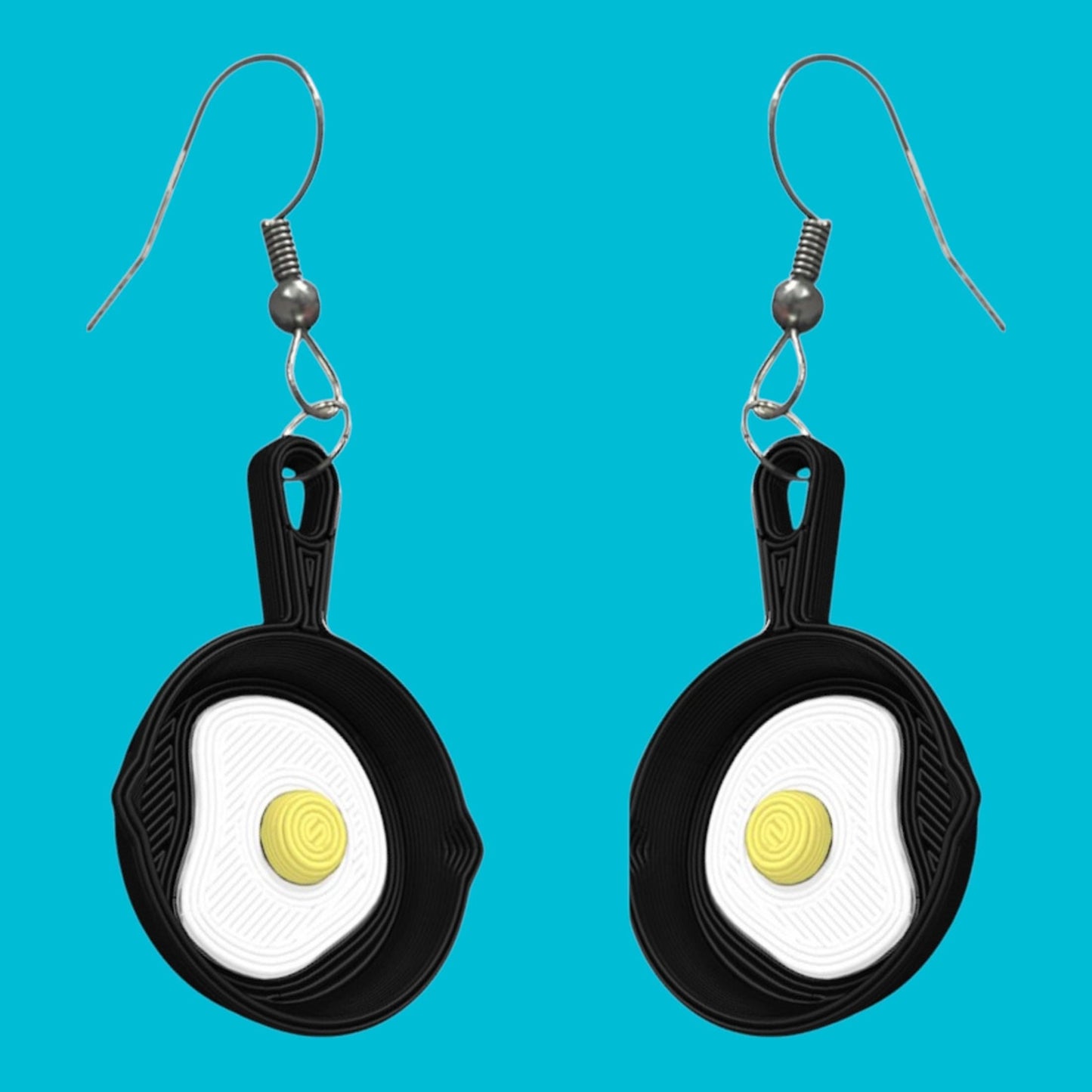 Bacon and Eggs Earrings, Funny Food Dangle Jewelry for Foodie Lover Gift , Quirky Breakfast Accessories, Mismatched Earrings