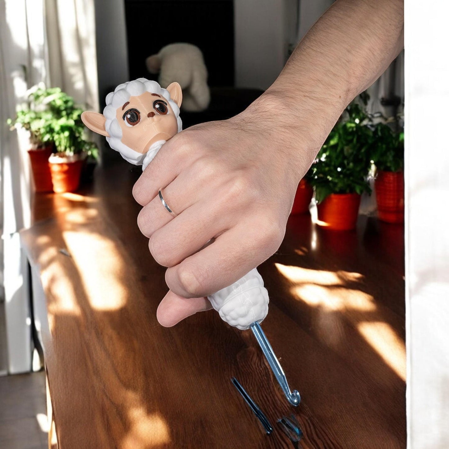 Sheep Yarn Holder – Cute Lamb Yarn Bowl Organizer, Perfect Gift for Knitting & Crochet Enthusiasts