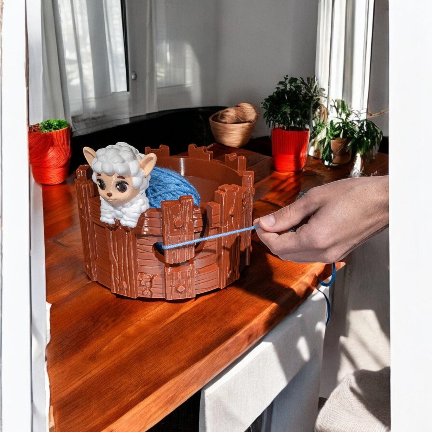 Sheep Yarn Holder – Cute Lamb Yarn Bowl Organizer, Perfect Gift for Knitting & Crochet Enthusiasts