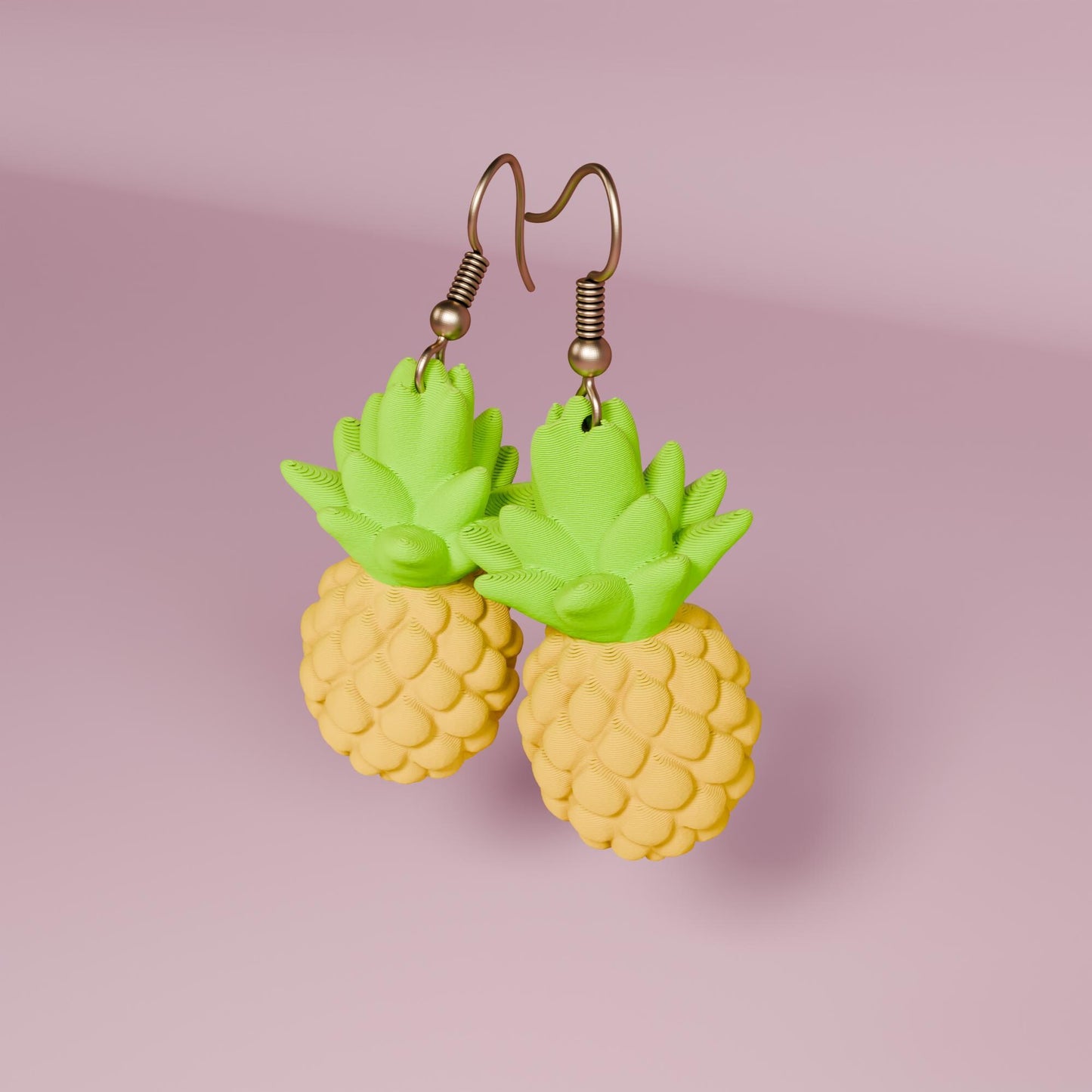 Pineapple Earrings | 3D Printed Jewelry | Unique Tropical Accessories | Fun Gift Idea for Summer Festivals & Beach Lovers