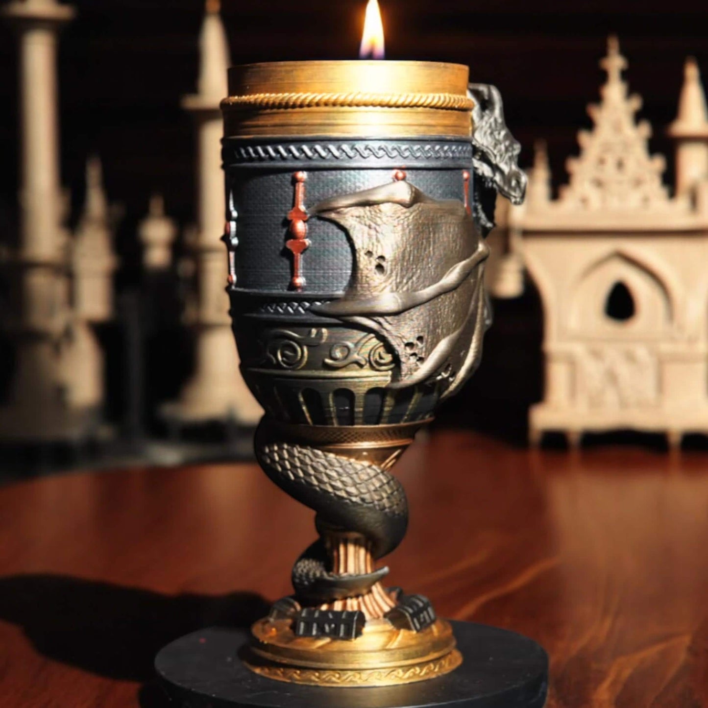 Dragon Inspired Soda Goblet - Unique 3D Printed Cup Holder for 12oz Cans, Fantasy Drinkware & Gifts for Dragon Lovers