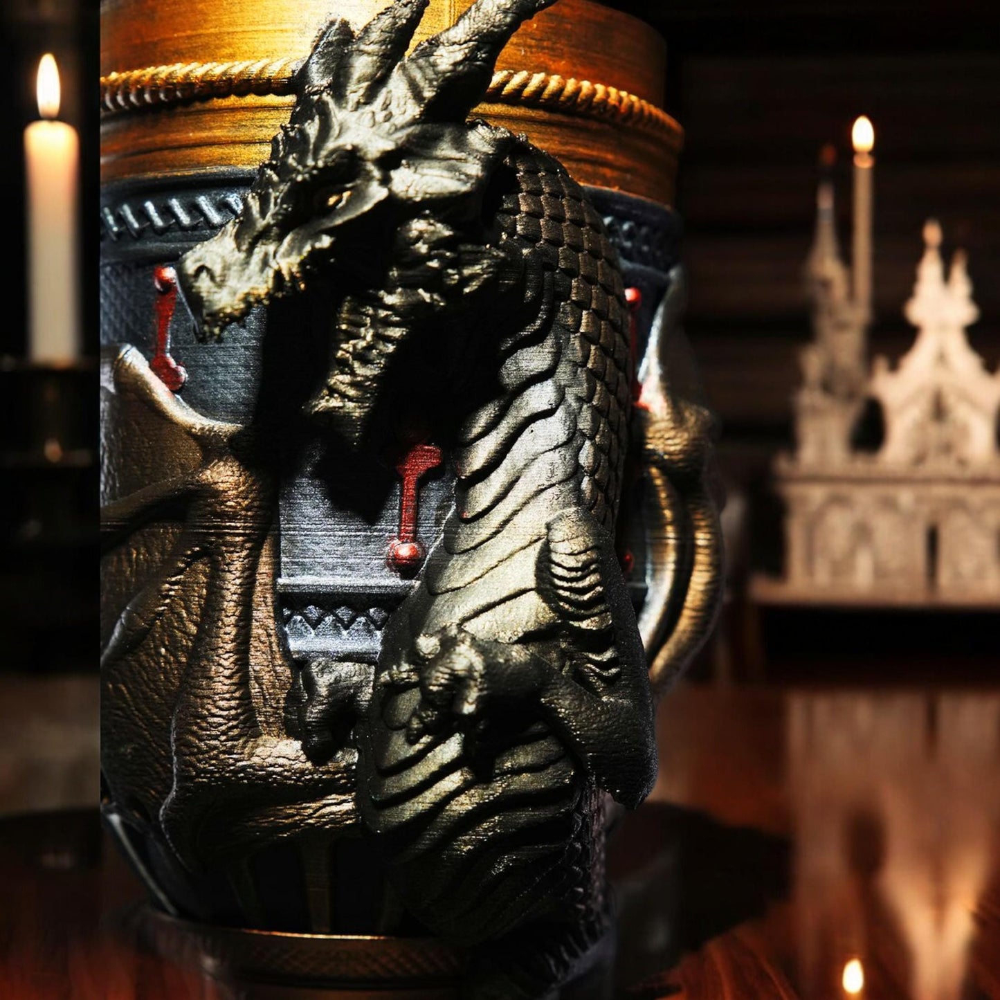Dragon Inspired Soda Goblet - Unique 3D Printed Cup Holder for 12oz Cans, Fantasy Drinkware & Gifts for Dragon Lovers