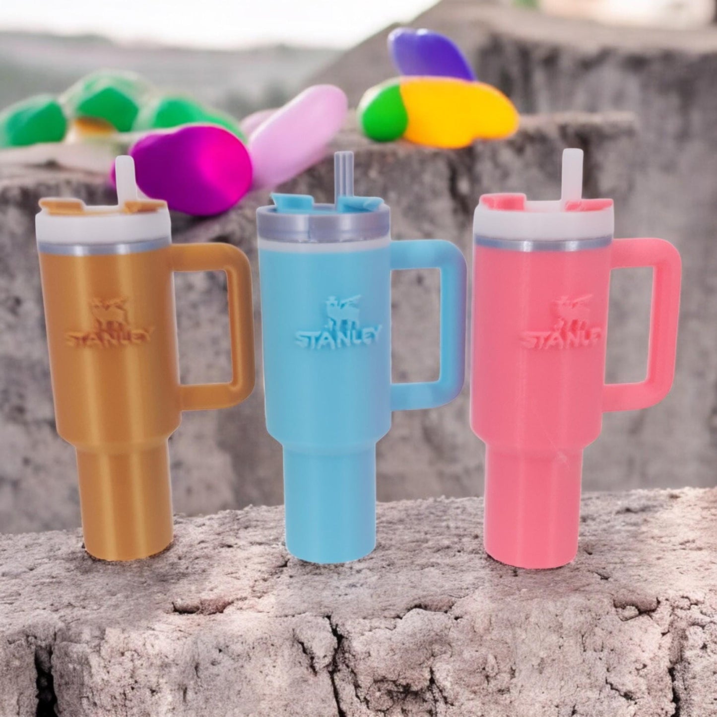 Tumbler Keychain Stanley Inspired | 3D Printed Holder for Chapstick, Pills & Cash | Unique Gift Idea