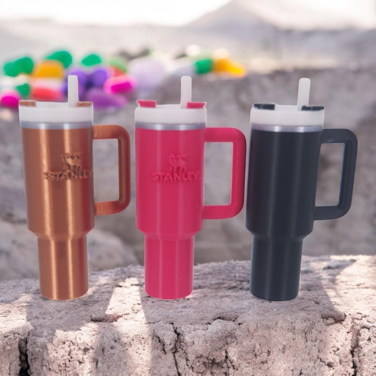 Tumbler Keychain Stanley Inspired | 3D Printed Holder for Chapstick, Pills & Cash | Unique Gift Idea