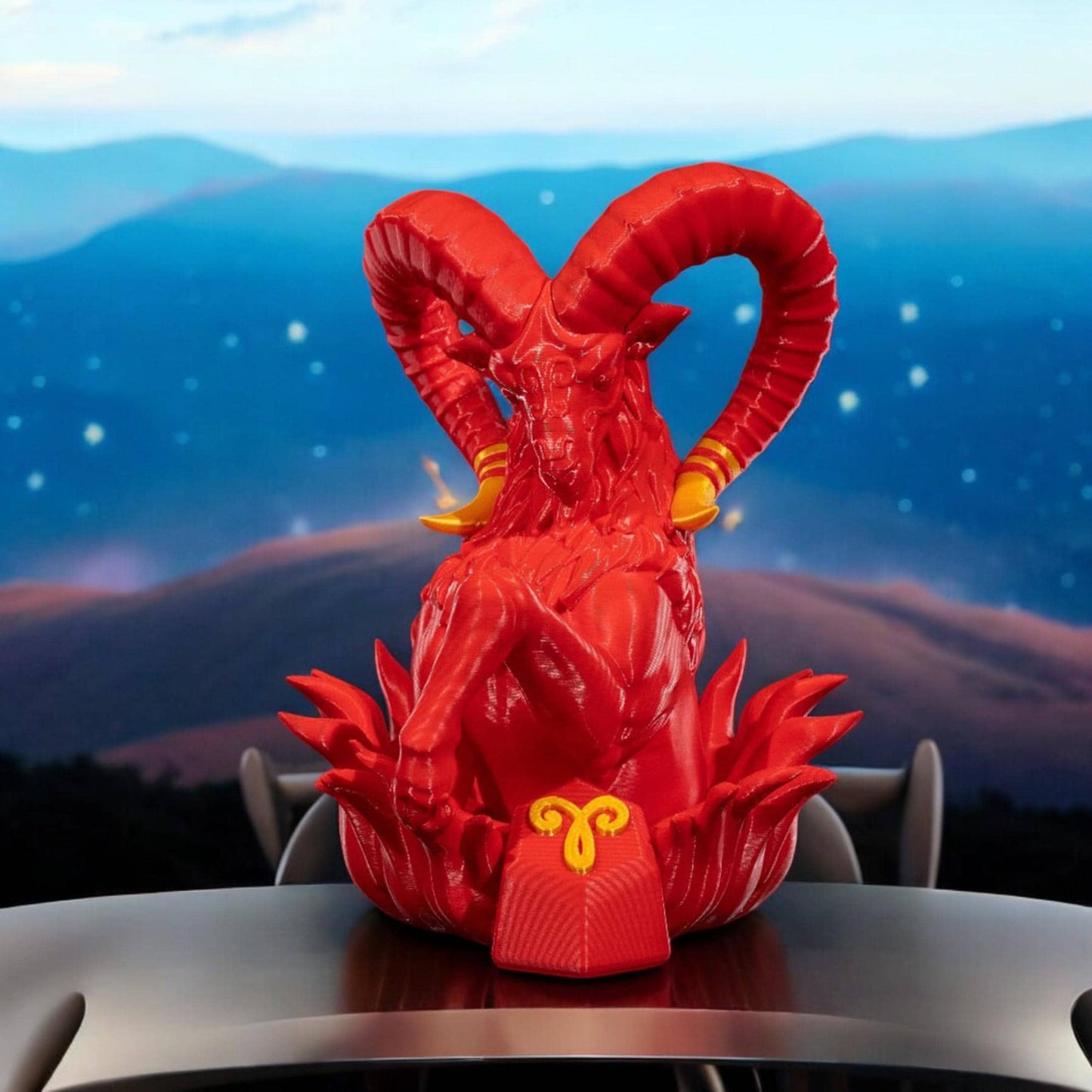 Aries Sculpture Figurine | Unique 3D Printed Zodiac Decor & Gifts for Astrology Lovers