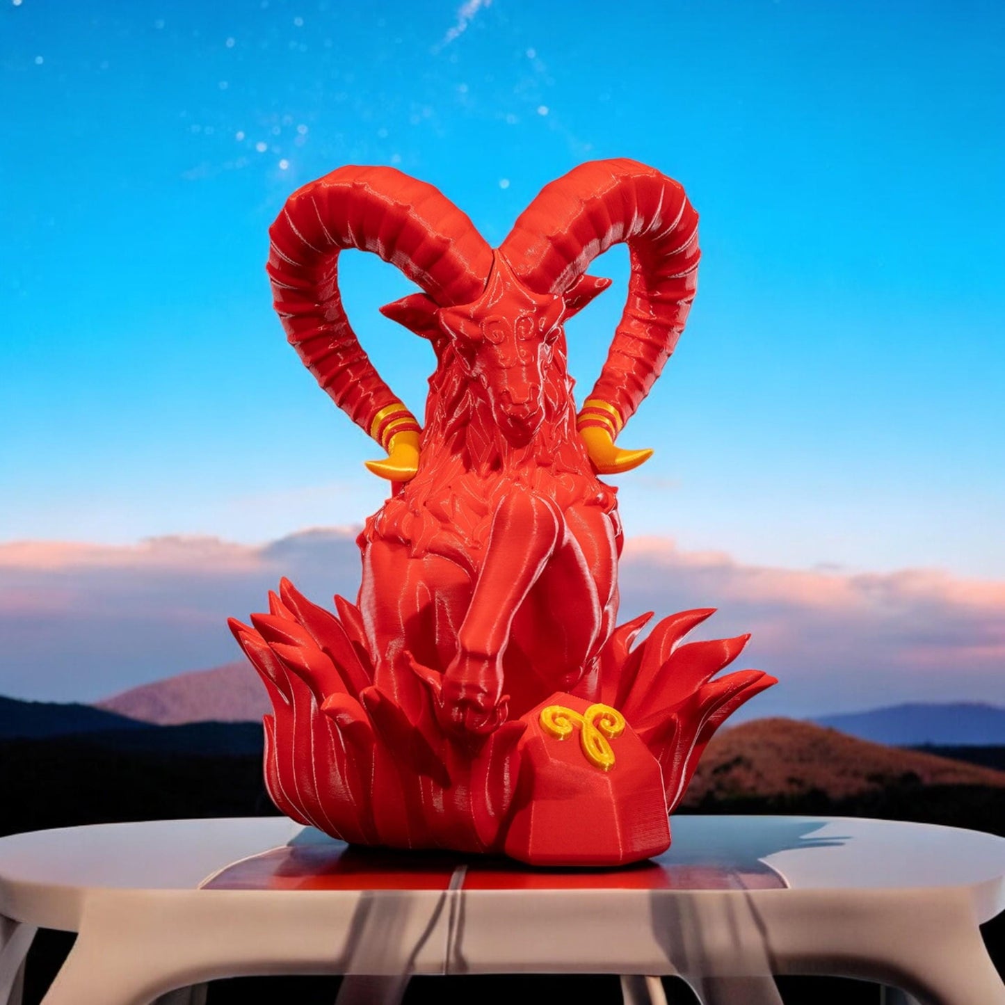 Aries Sculpture Figurine | Unique 3D Printed Zodiac Decor & Gifts for Astrology Lovers