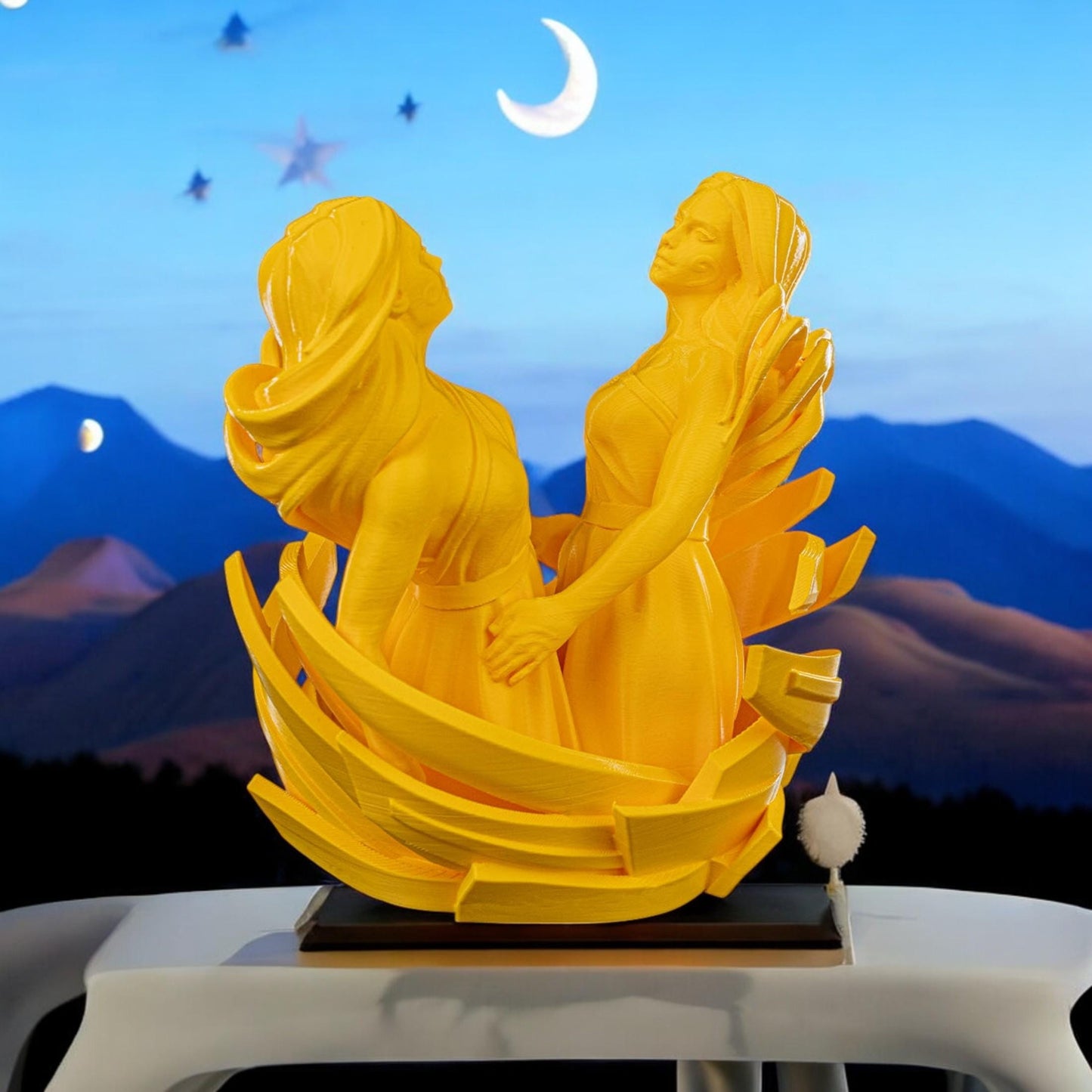 Gemini Sculpture Figurine | Unique 3D Printed Zodiac Decor & Astrology Gifts for Gemini Lovers