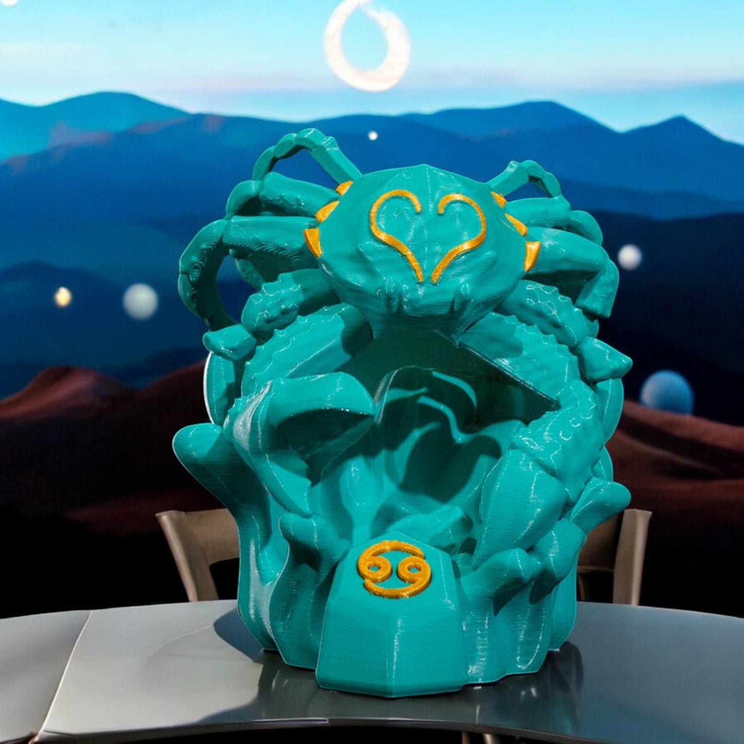 Cancer Sculpture Figurine | Unique 3D Printed Zodiac Decor & Astrology Gifts for Cancer Lovers