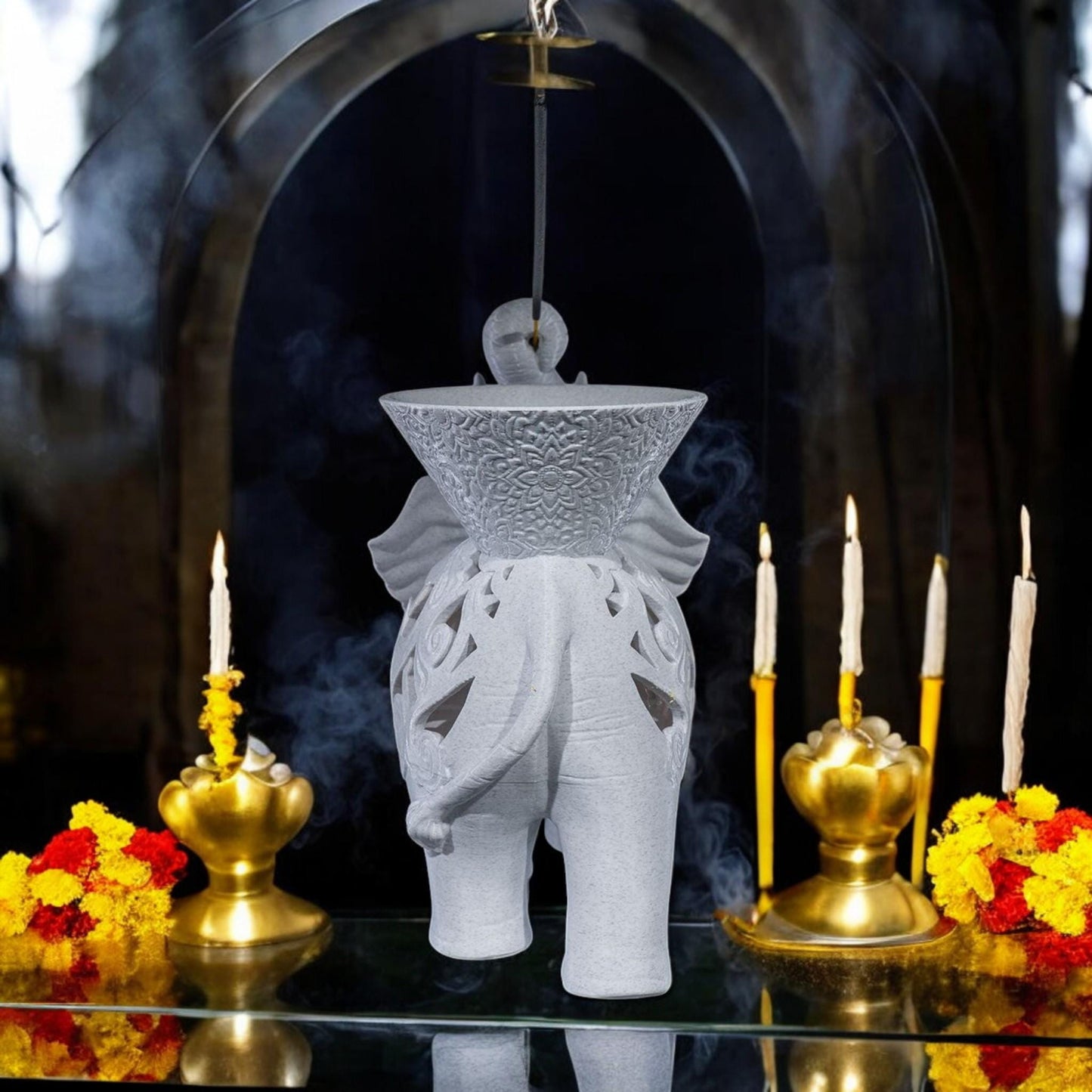 Elephant Ash Catcher - 3D Printed Incense Holder, Unique Home Decor for Tea Ceremonies & Relaxation, Pachyderm Design