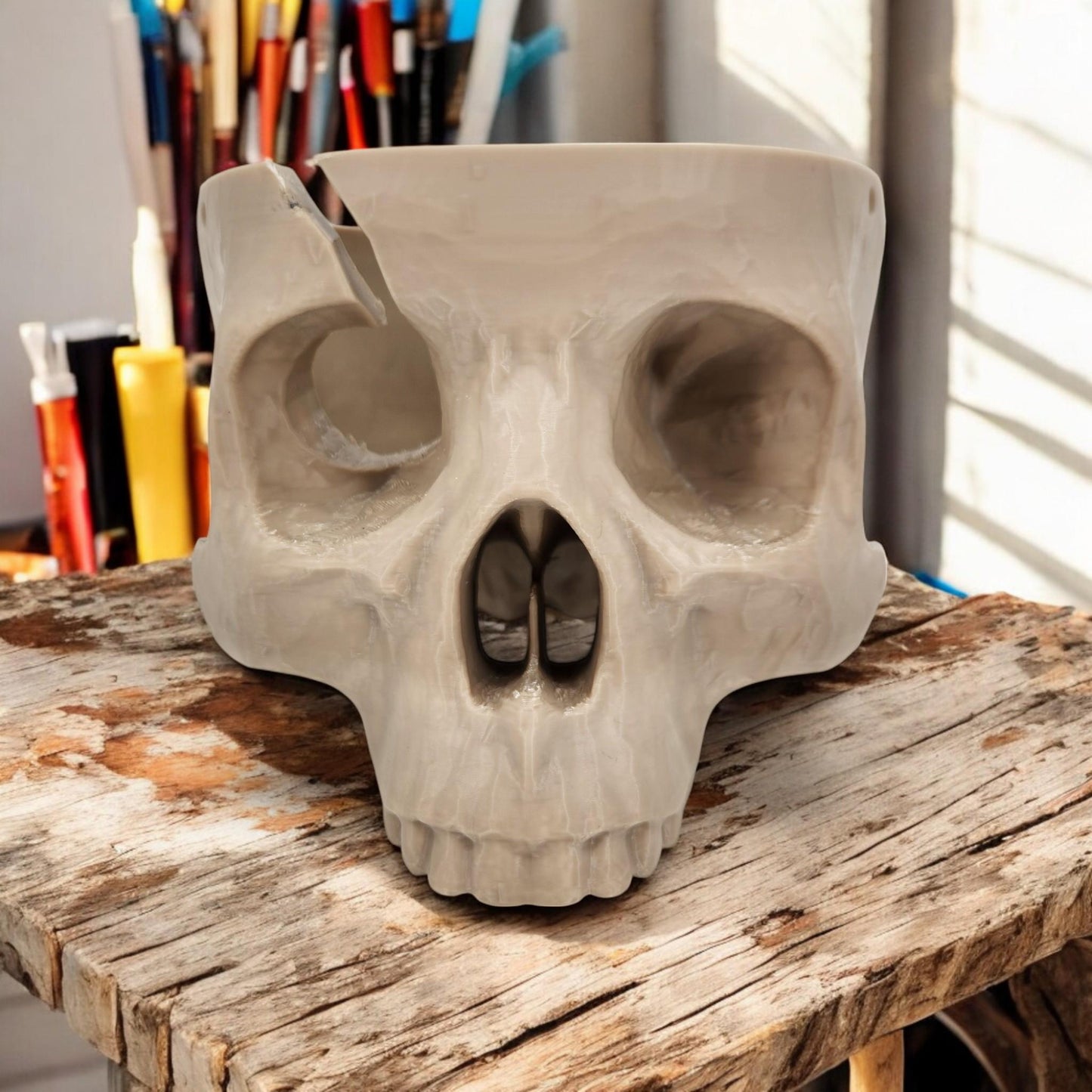 Skull Shaped Yarn Bowl - 3D Printed Gothic-Inspired Knitting & Crochet Accessory, Unique Yarn Holder for Crafters