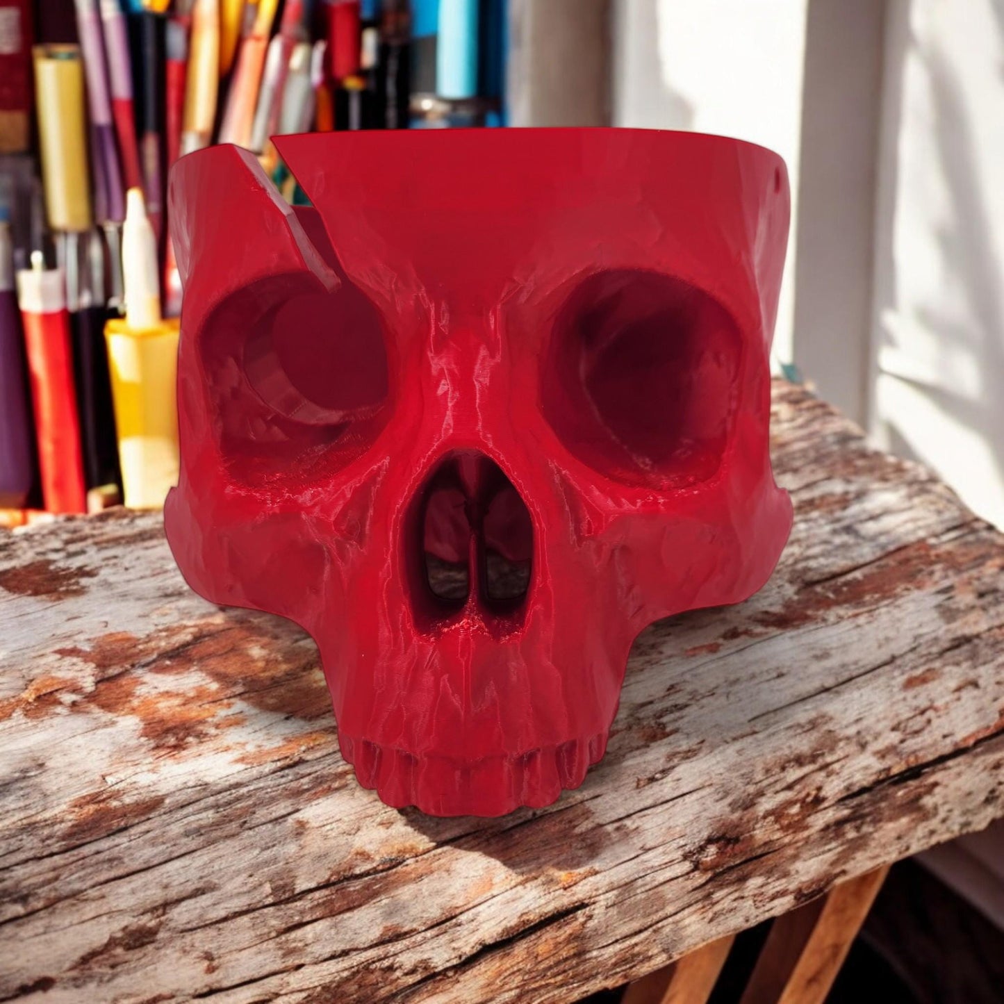 Skull Shaped Yarn Bowl - 3D Printed Gothic-Inspired Knitting & Crochet Accessory, Unique Yarn Holder for Crafters