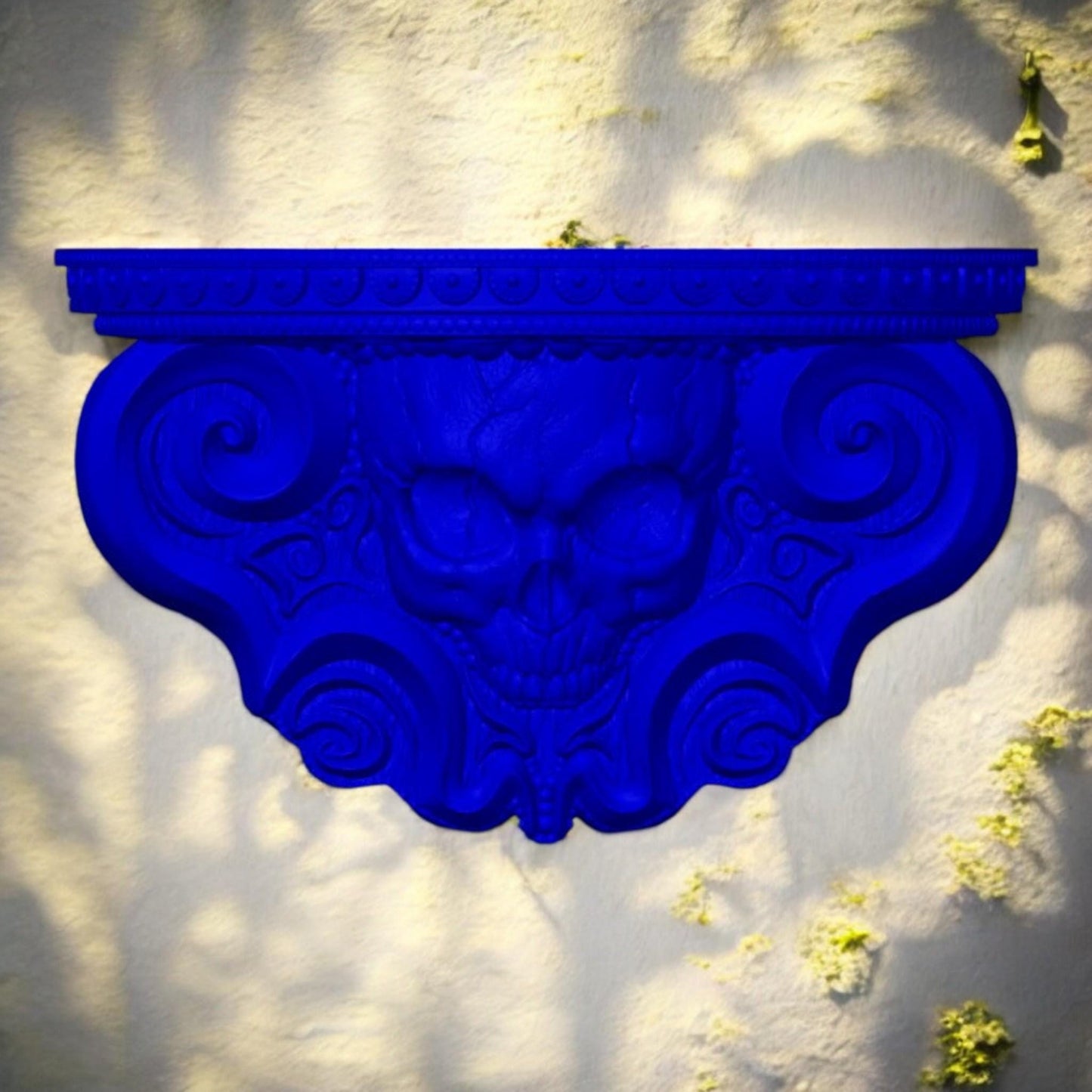 Cranio Mini Shelf: 3D Printed Skull Shelf Floating Wall Decor, Gothic Halloween Home Art, Unique Custom Decor for Spooky Style