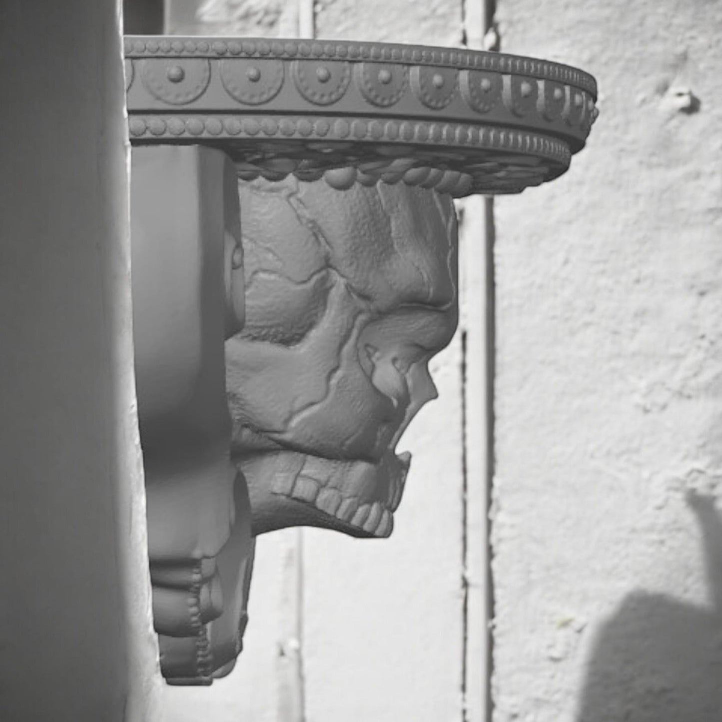 Cranio Mini Shelf: 3D Printed Skull Shelf Floating Wall Decor, Gothic Halloween Home Art, Unique Custom Decor for Spooky Style