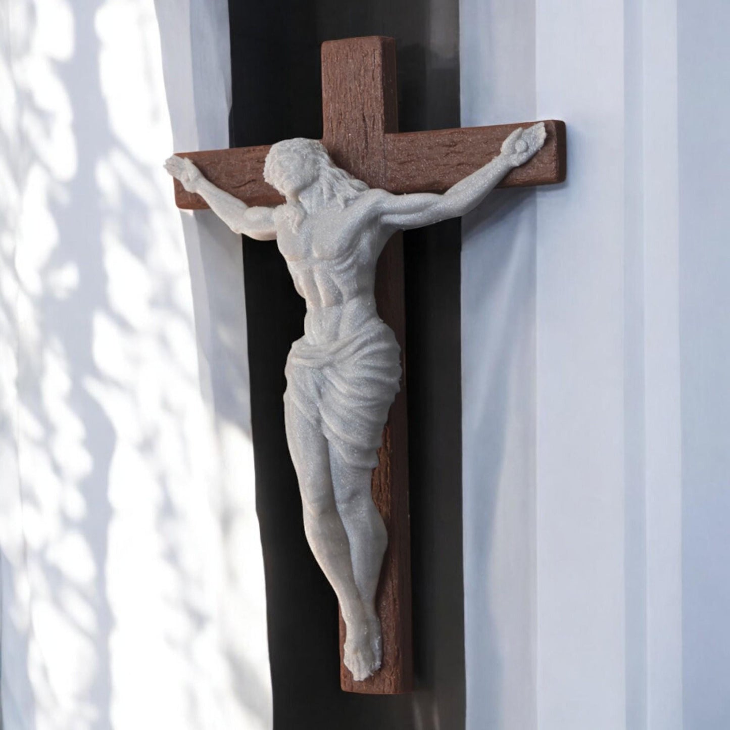 Crucifixion of Jesus Wall Sculpture Decor - Savior Christian Art, Faith Inspired Home Hanging, Religious Gift for Believers